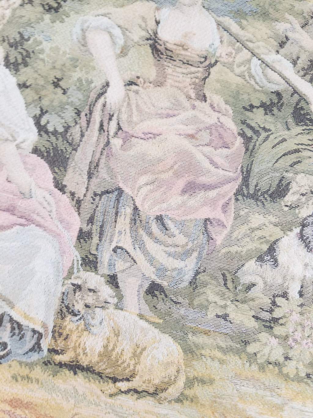 Vintage French Romantic Scene Wall Hanging Tapestry 204x92cm