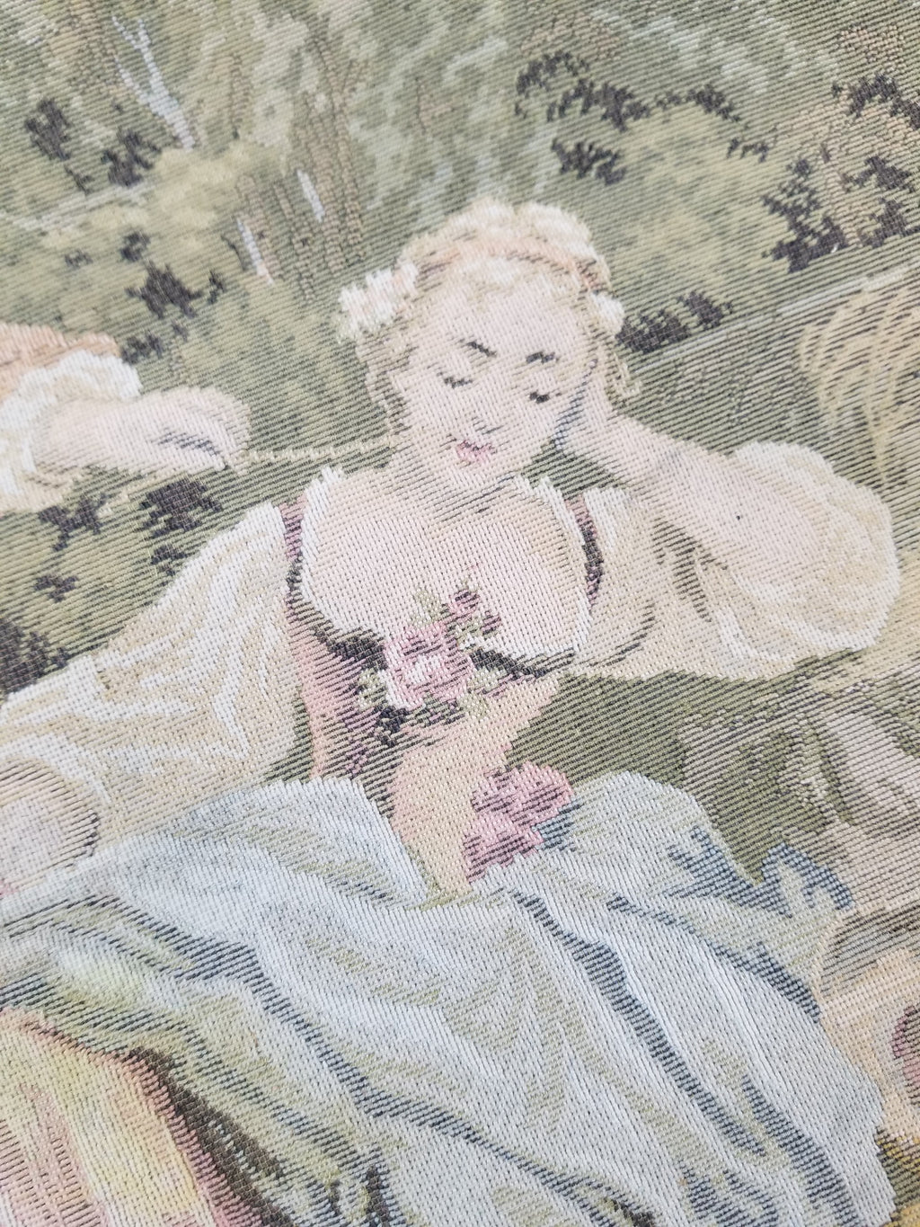 Vintage French Romantic Scene Wall Hanging Tapestry 204x92cm