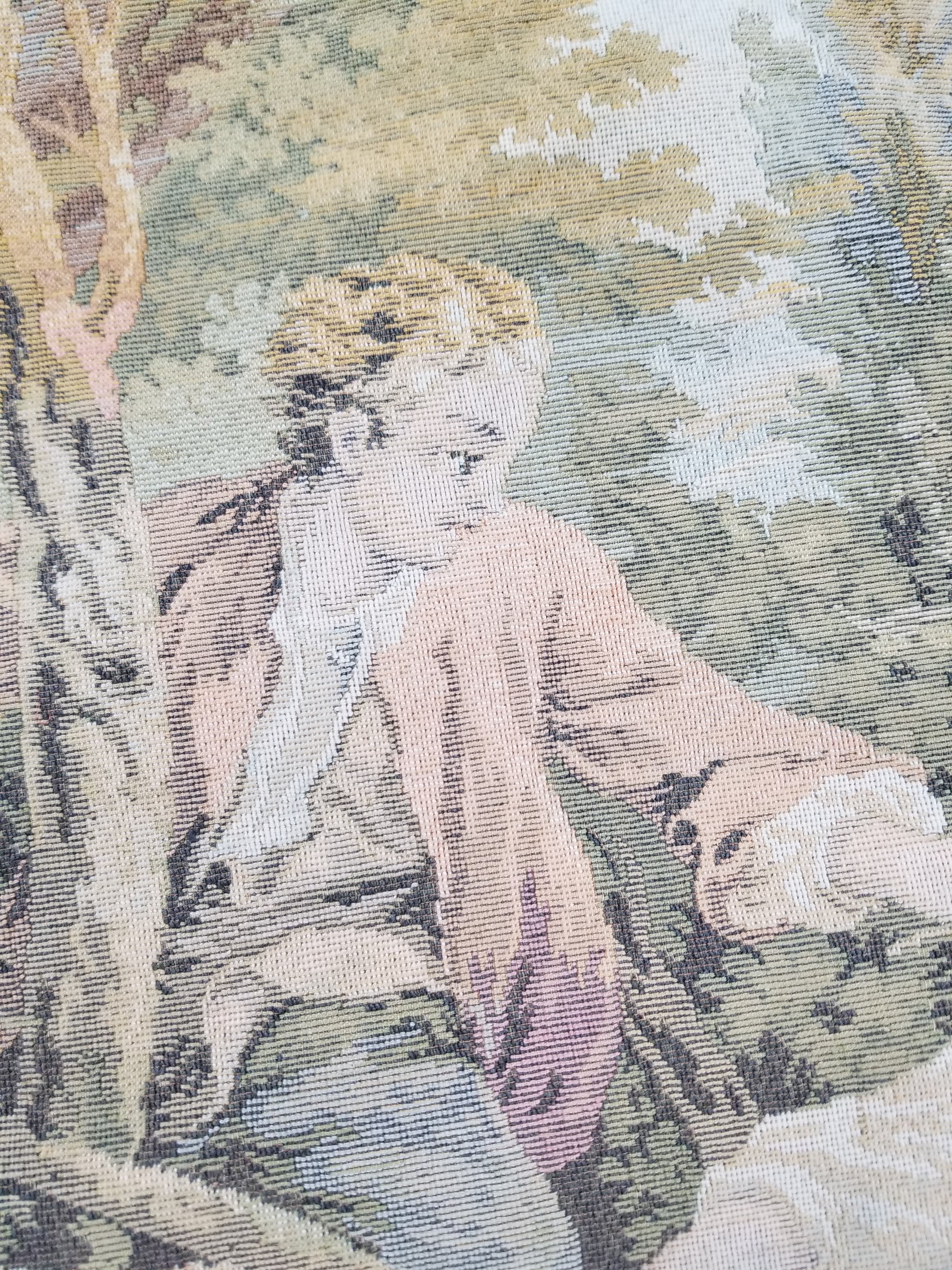 Vintage French Romantic Scene Wall Hanging Tapestry 204x92cm