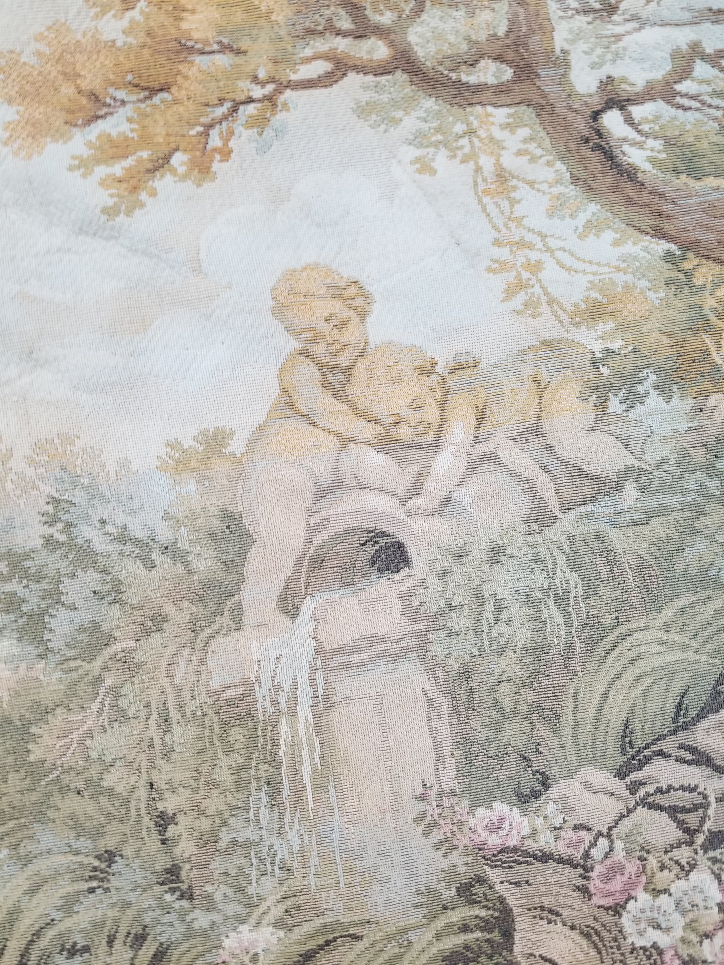 Vintage French Romantic Scene Wall Hanging Tapestry 204x92cm