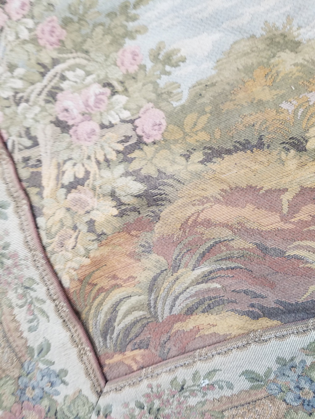 Vintage French Romantic Scene Wall Hanging Tapestry 204x92cm
