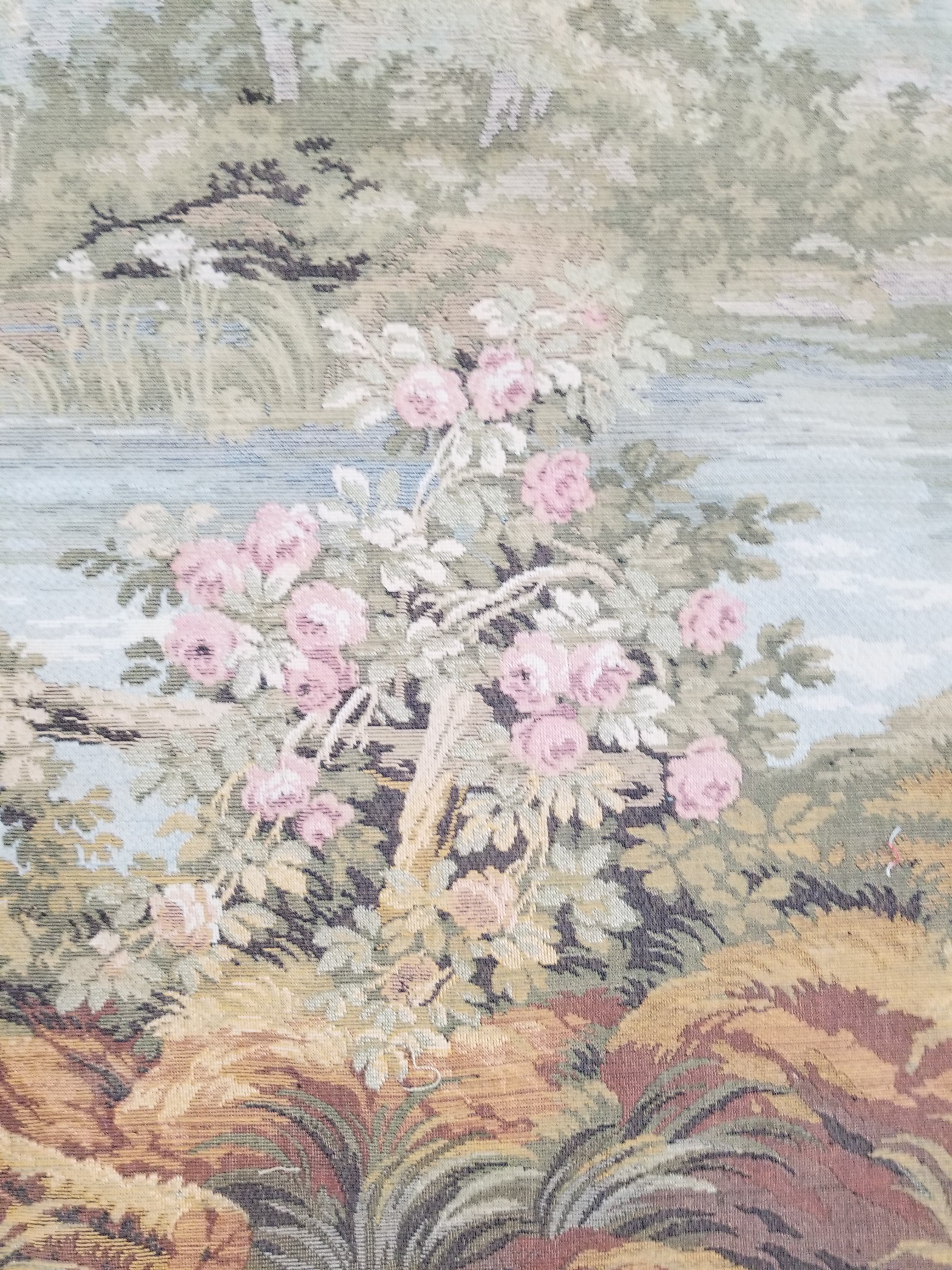 Vintage French Romantic Scene Wall Hanging Tapestry 204x92cm