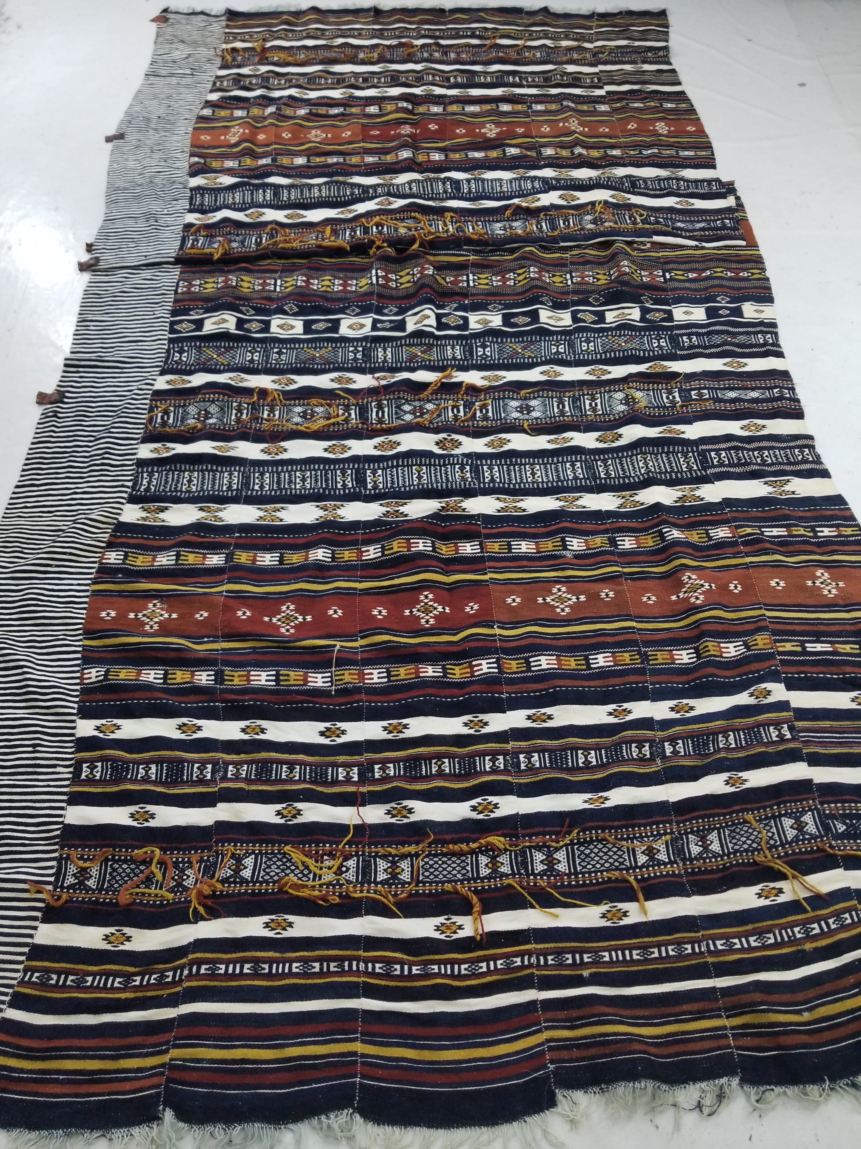 Vintage Traditional Handwoven Mali Fulani Wool Blanket 397x173cm