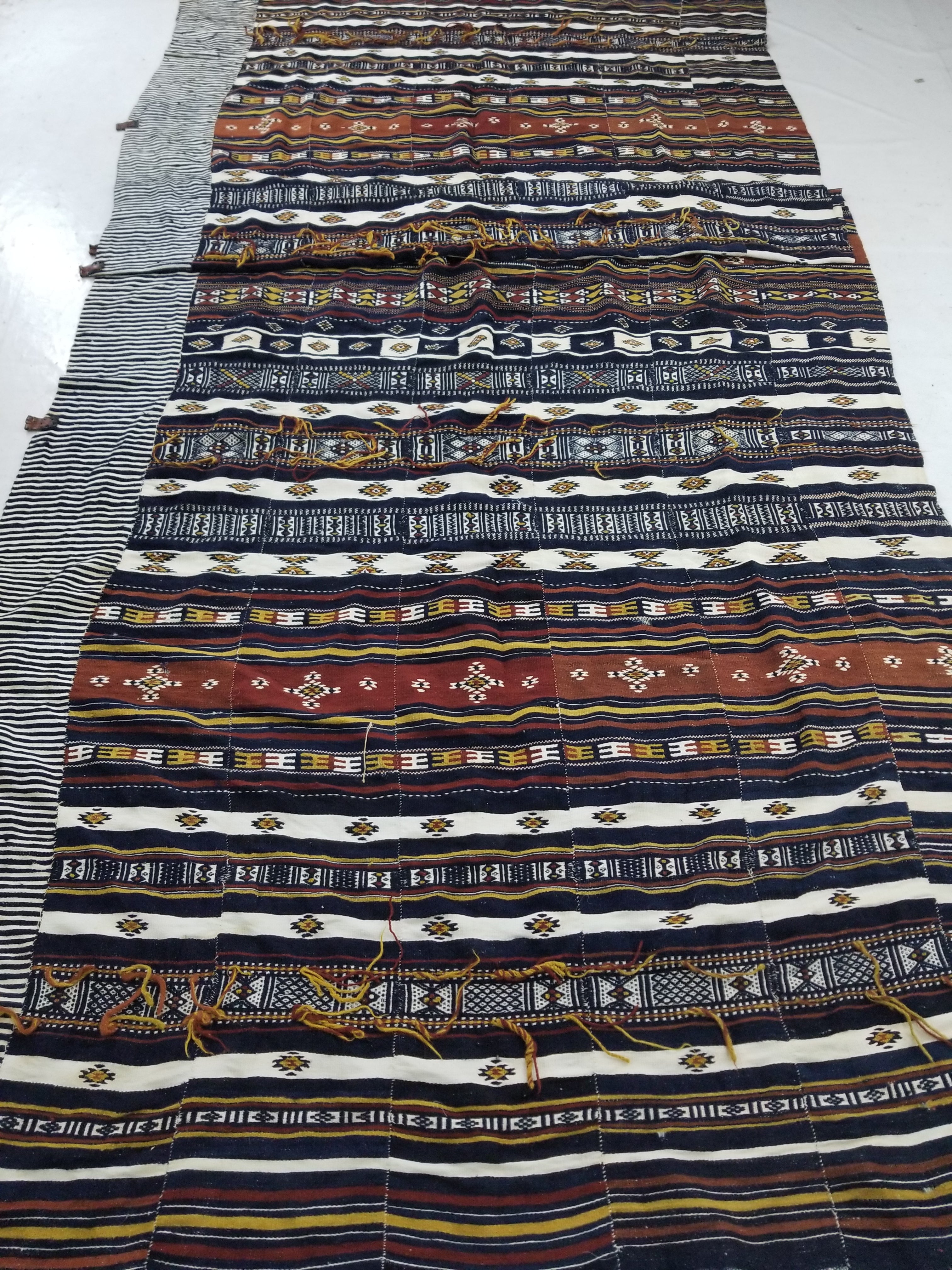 Vintage Traditional Handwoven Mali Fulani Wool Blanket 397x173cm