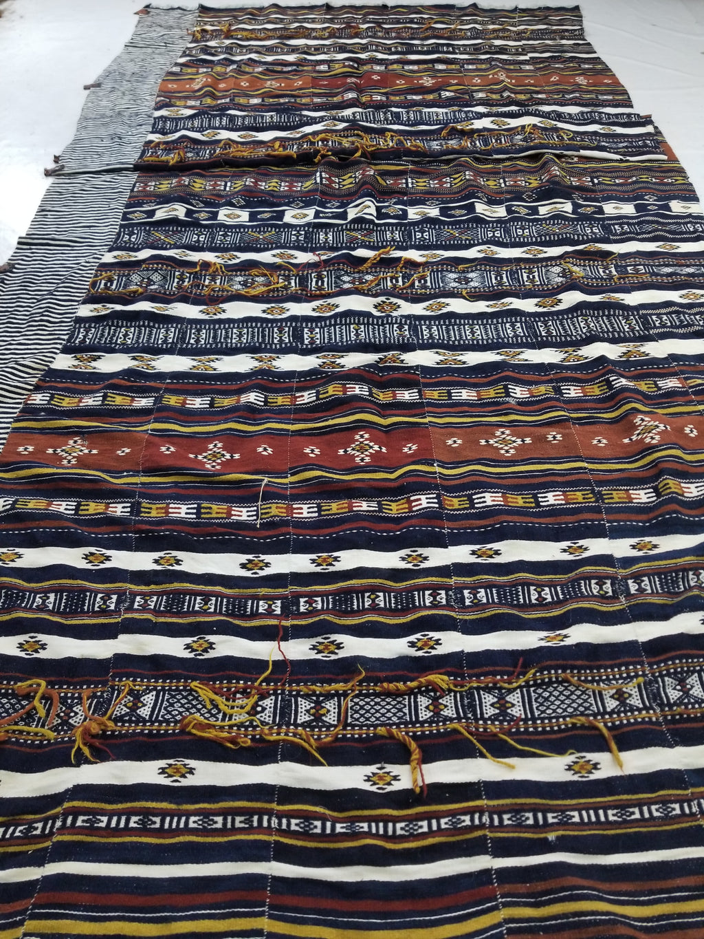 Vintage Traditional Handwoven Mali Fulani Wool Blanket 397x173cm