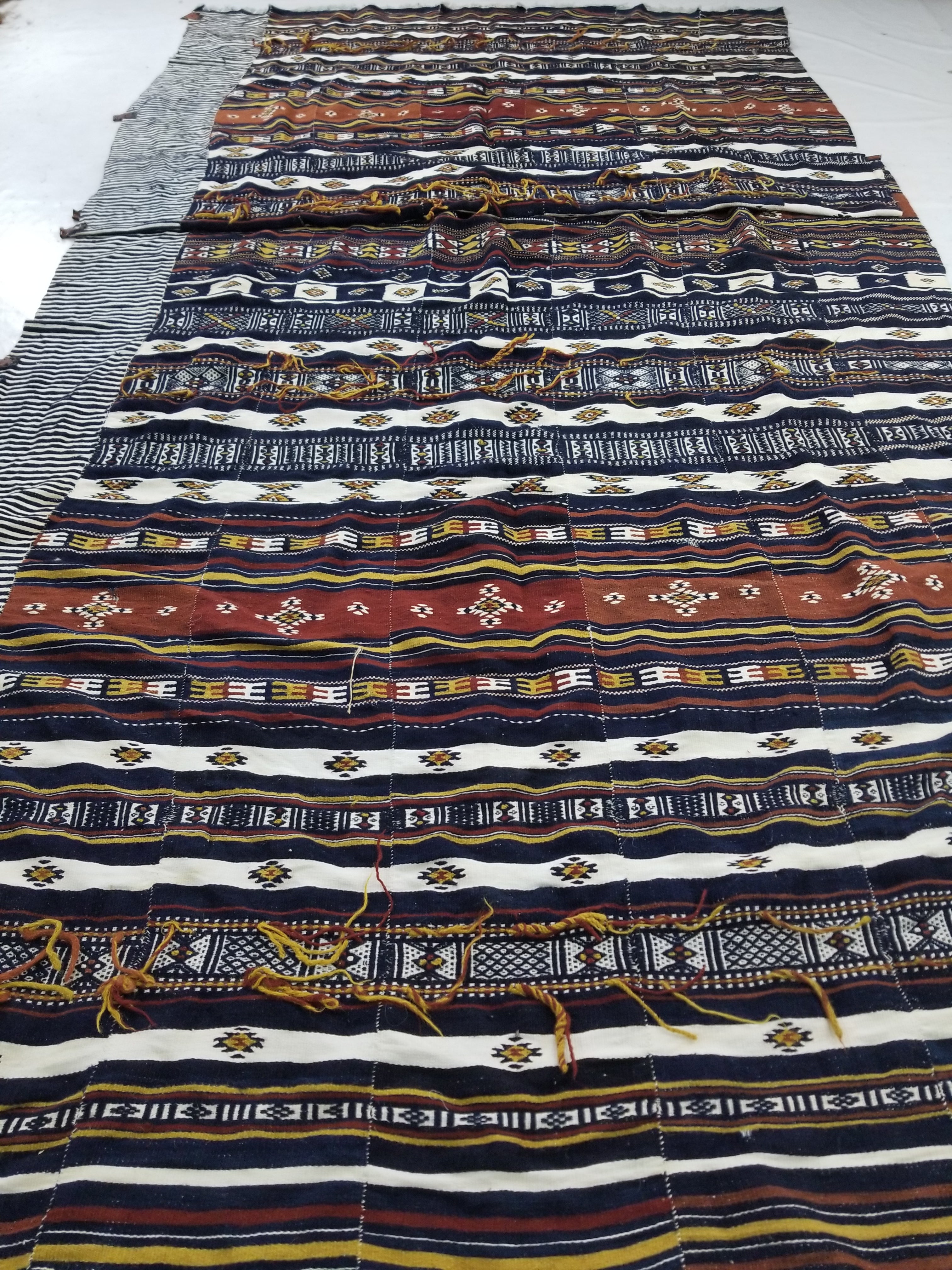 Vintage Traditional Handwoven Mali Fulani Wool Blanket 397x173cm