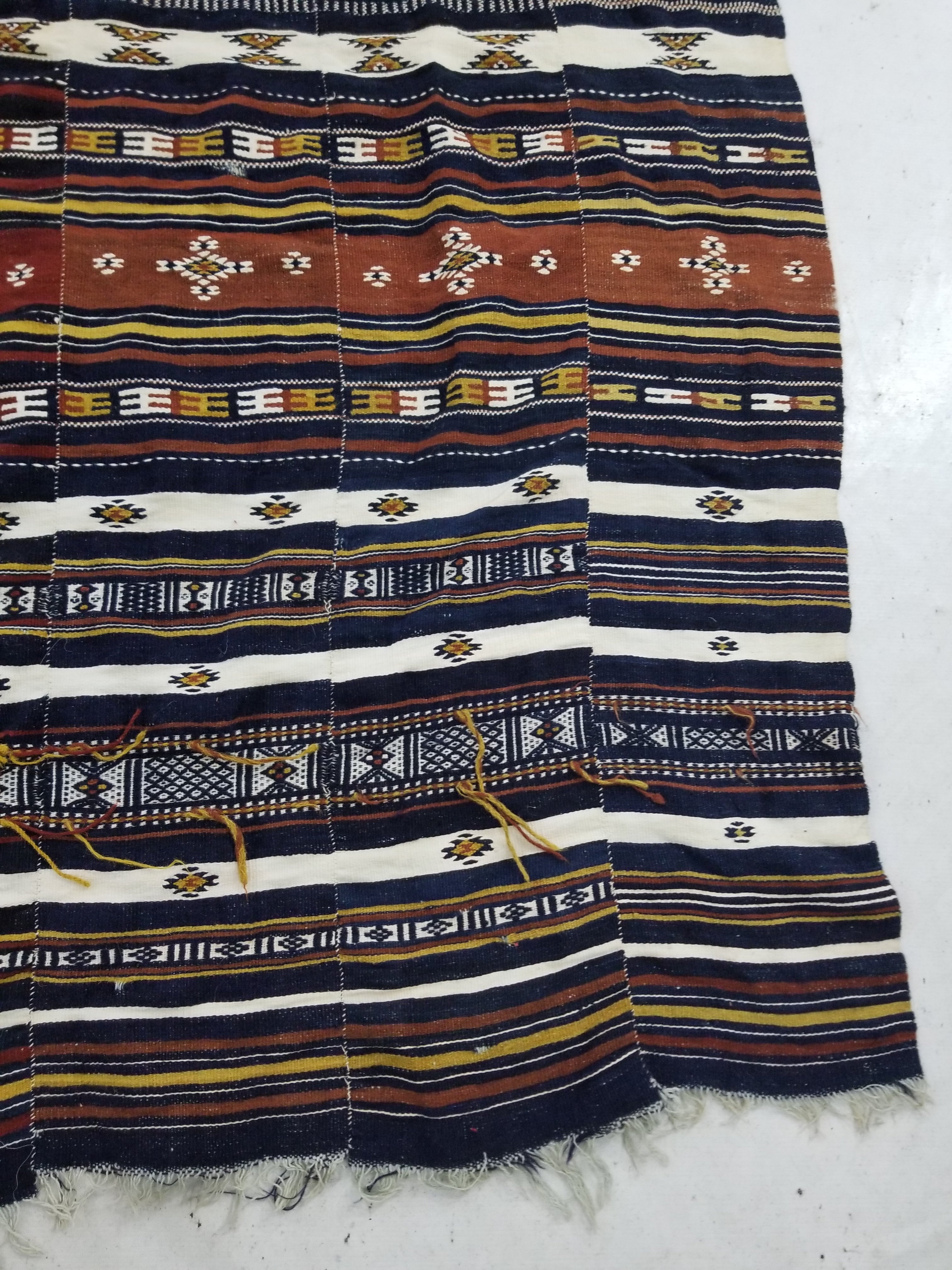 Vintage Traditional Handwoven Mali Fulani Wool Blanket 397x173cm
