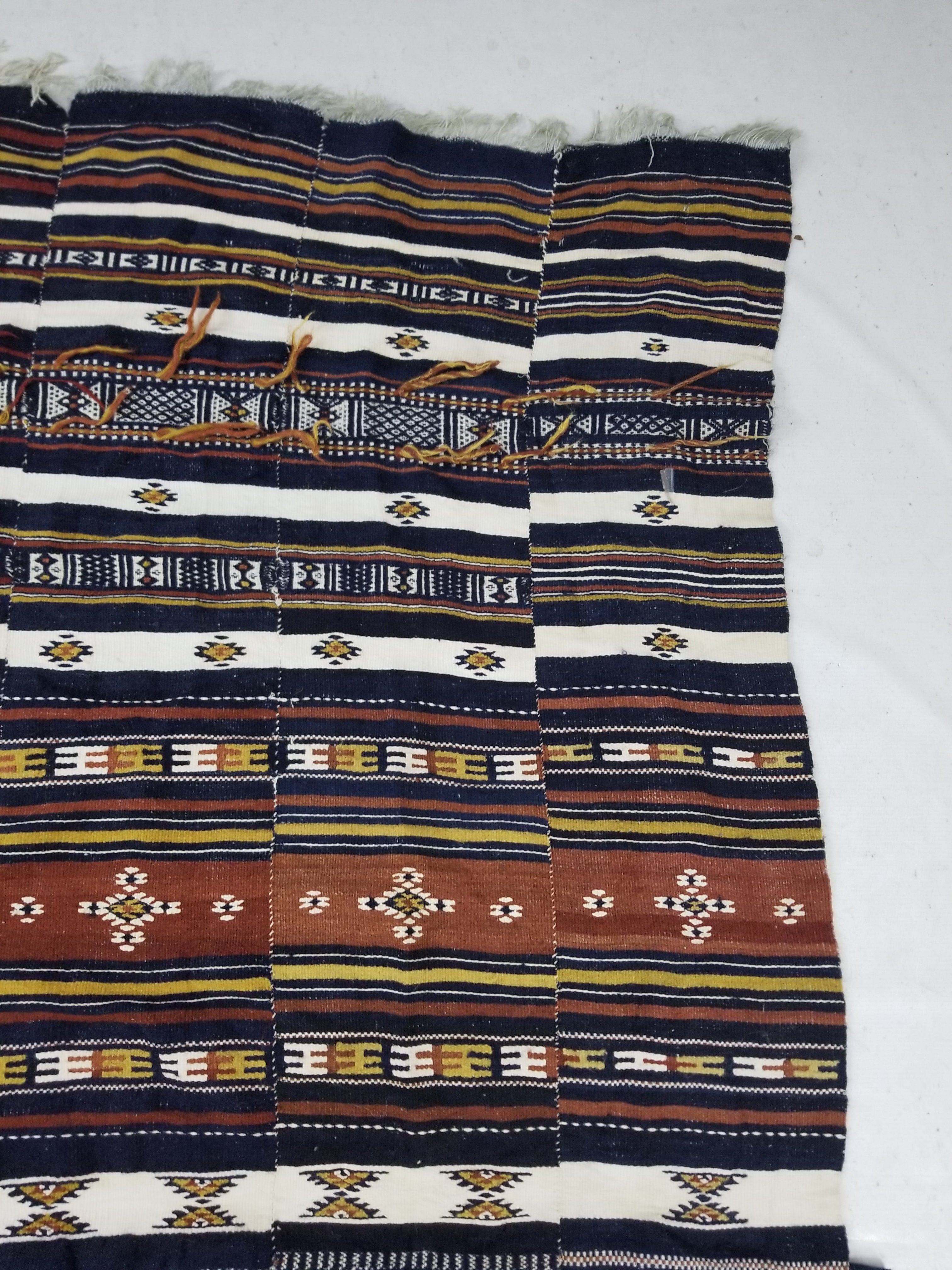 Vintage Traditional Handwoven Mali Fulani Wool Blanket 397x173cm