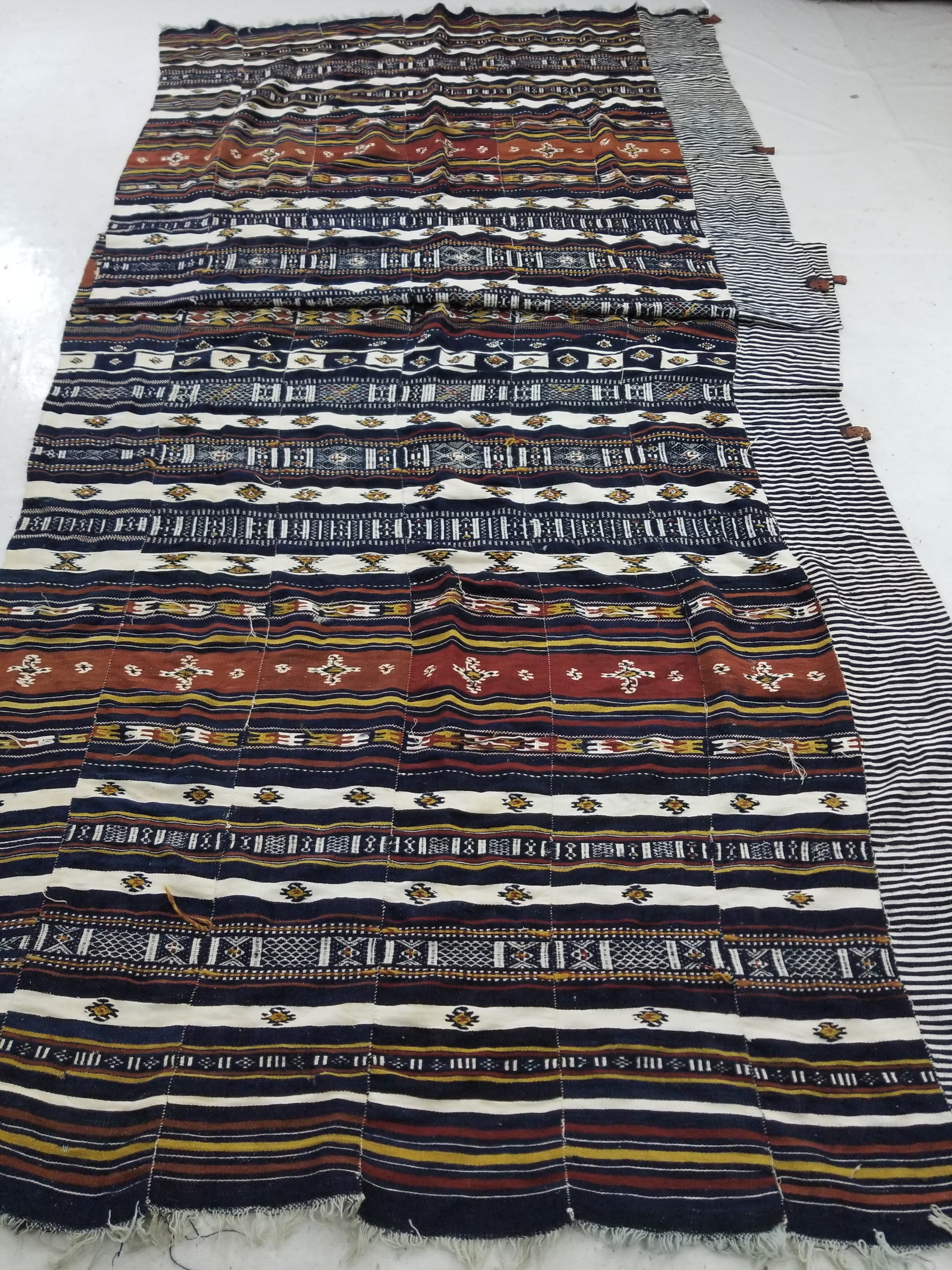 Vintage Traditional Handwoven Mali Fulani Wool Blanket 397x173cm