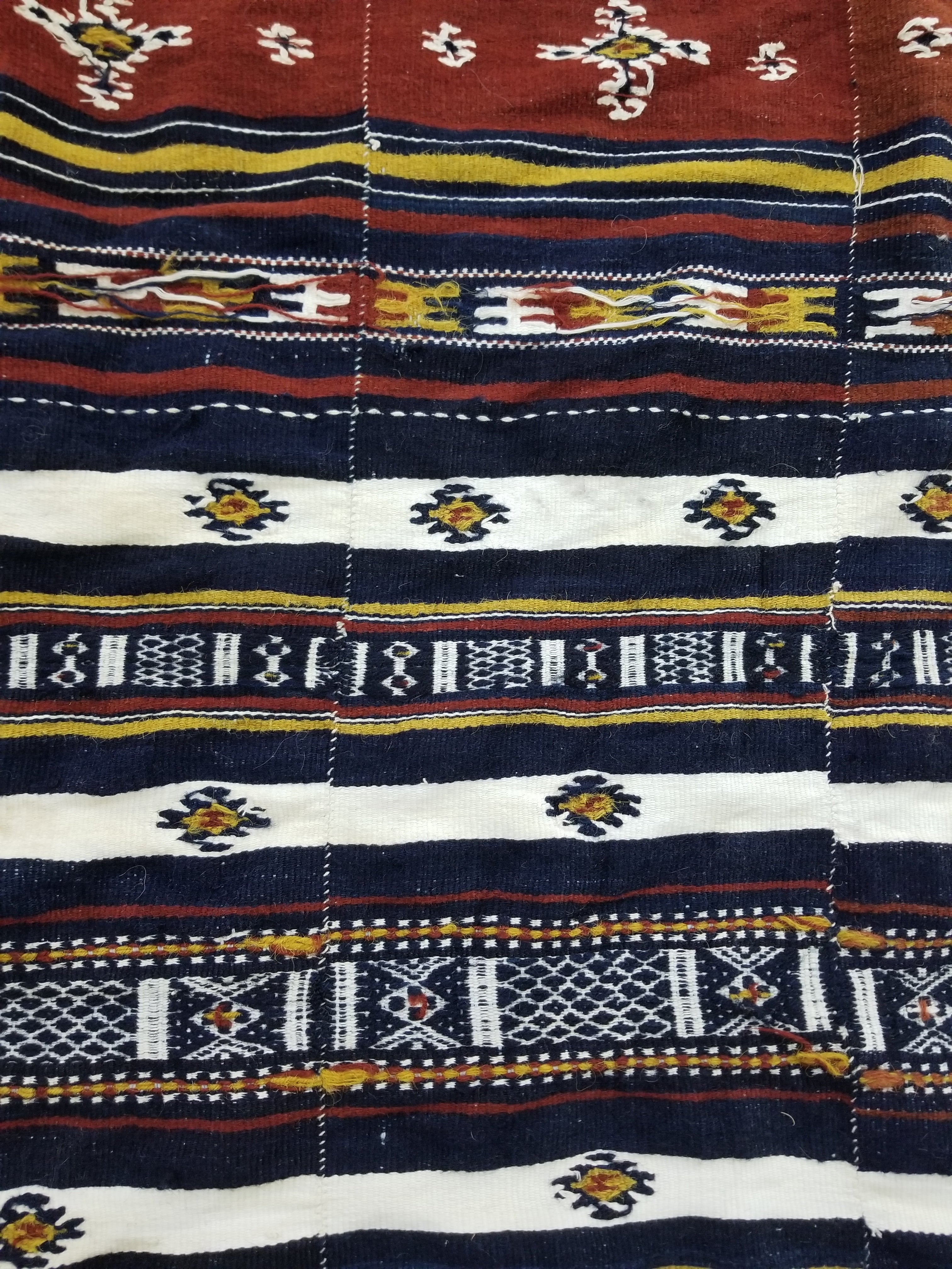 Vintage Traditional Handwoven Mali Fulani Wool Blanket 397x173cm