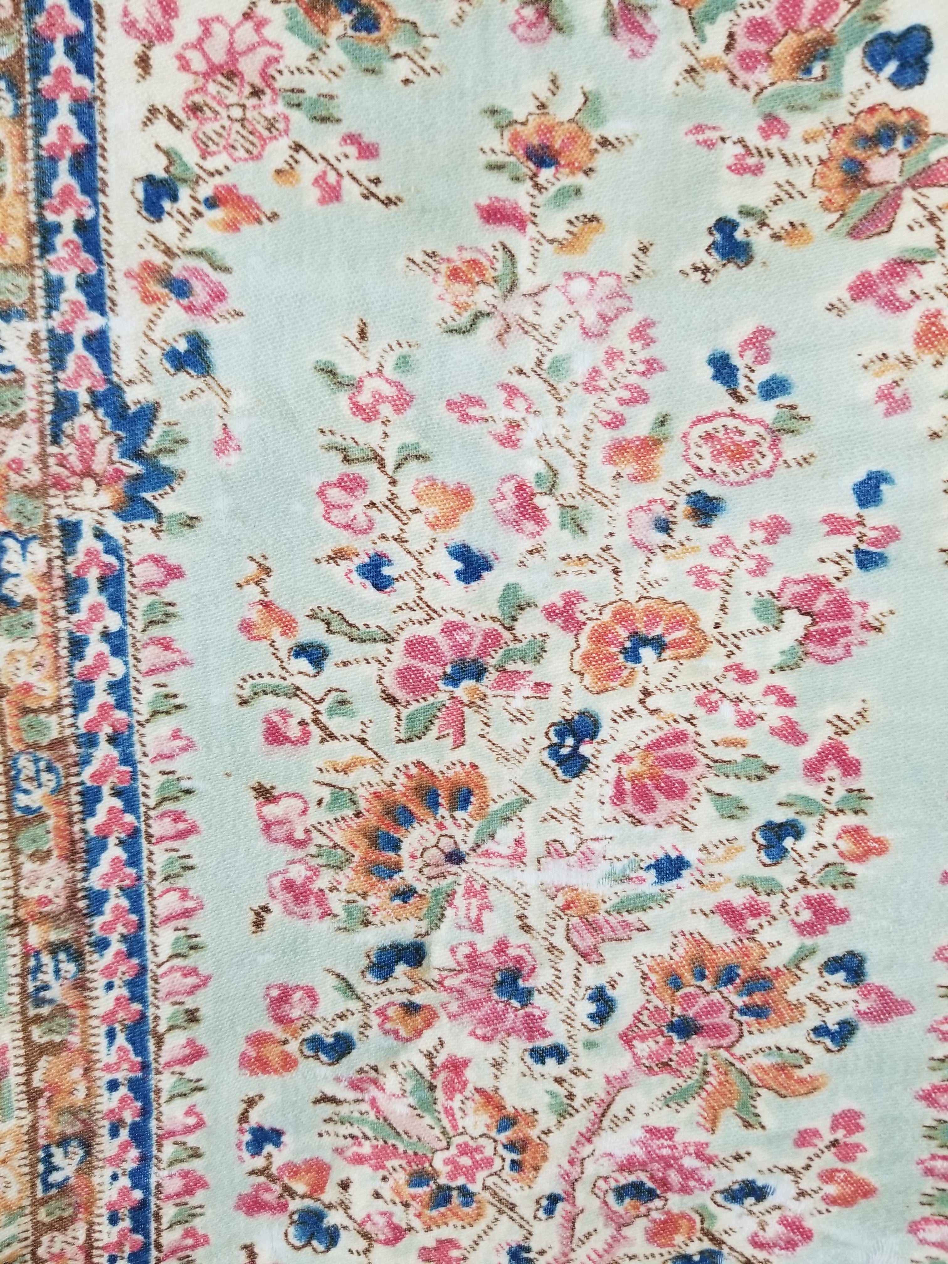 Vintage Traditional Kashmiri Paisley Printed Wool Shawl 164x153cm