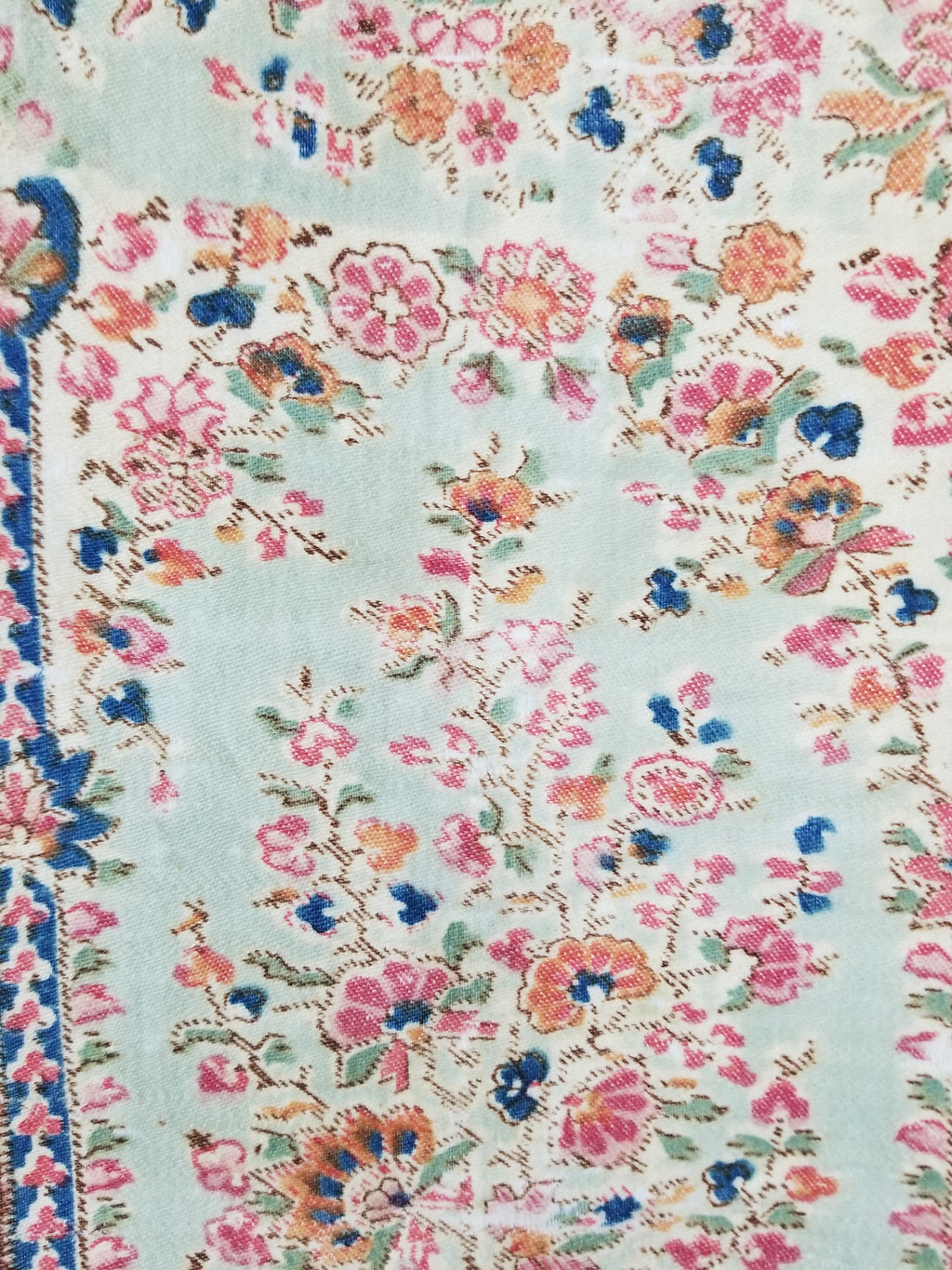 Vintage Traditional Kashmiri Paisley Printed Wool Shawl 164x153cm