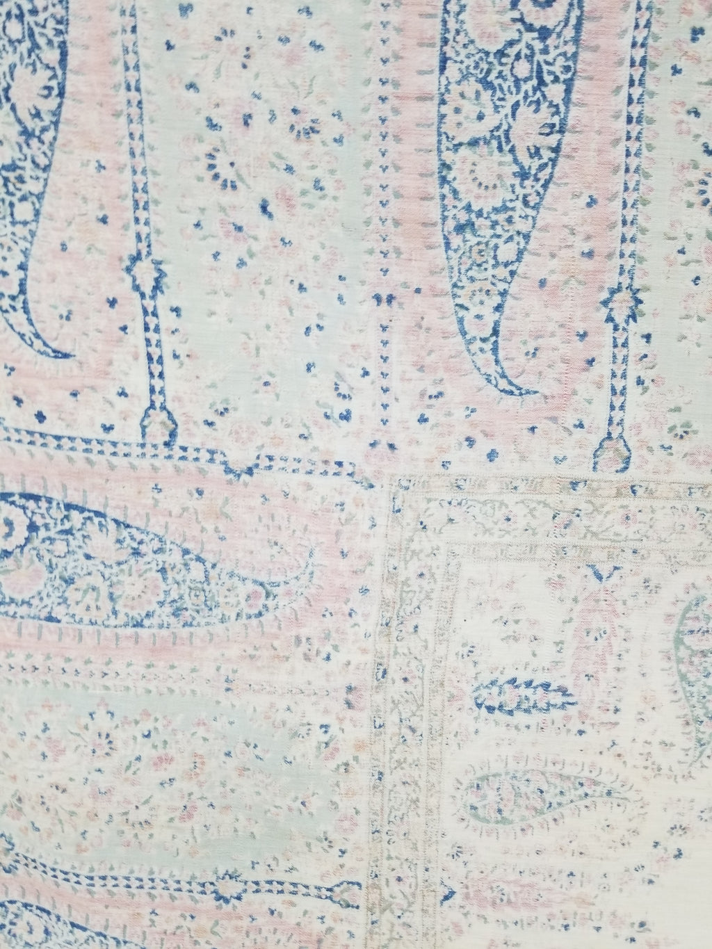 Vintage Traditional Kashmiri Paisley Printed Wool Shawl 164x153cm