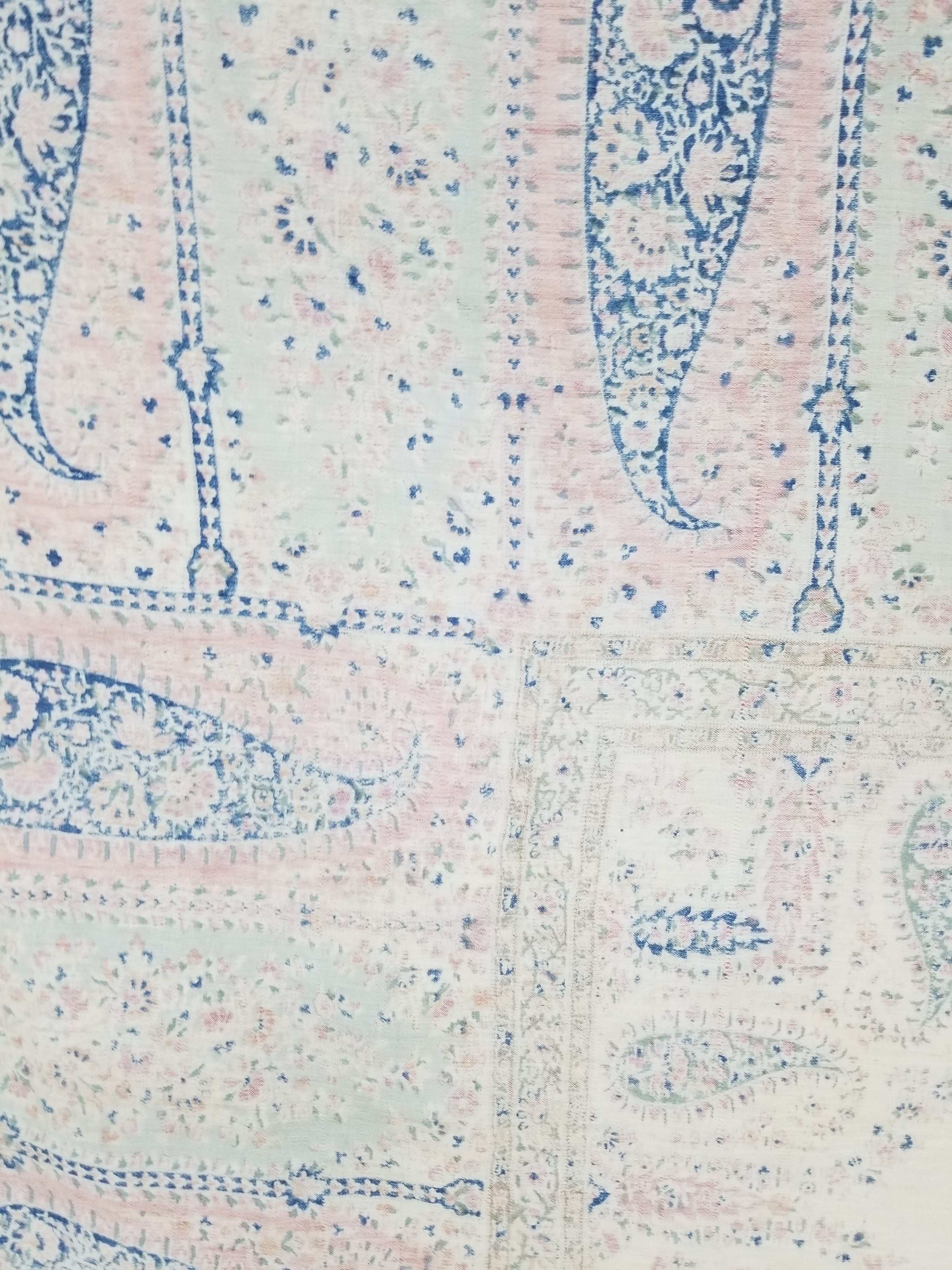 Vintage Traditional Kashmiri Paisley Printed Wool Shawl 164x153cm