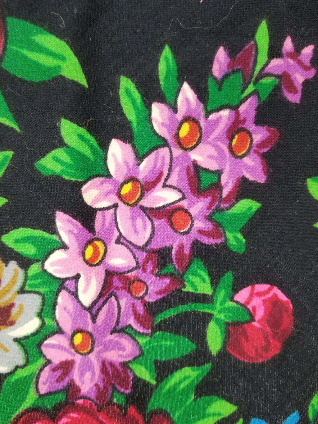 Vintage Ukrainian Pavlovo Posad Floral Printed Wool Fringed Shawl 145x138cm
