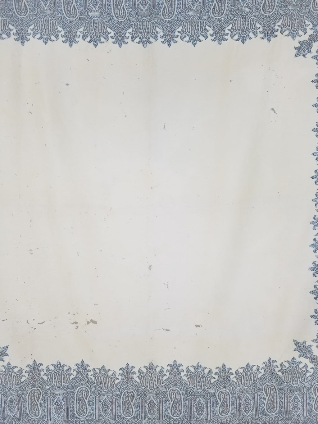 Vintage Traditional Kashmiri Paisley Wool Fringed Shawl 158x152cm