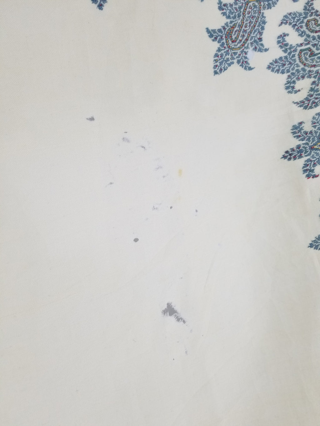 Vintage Traditional Kashmiri Paisley Wool Fringed Shawl 158x152cm
