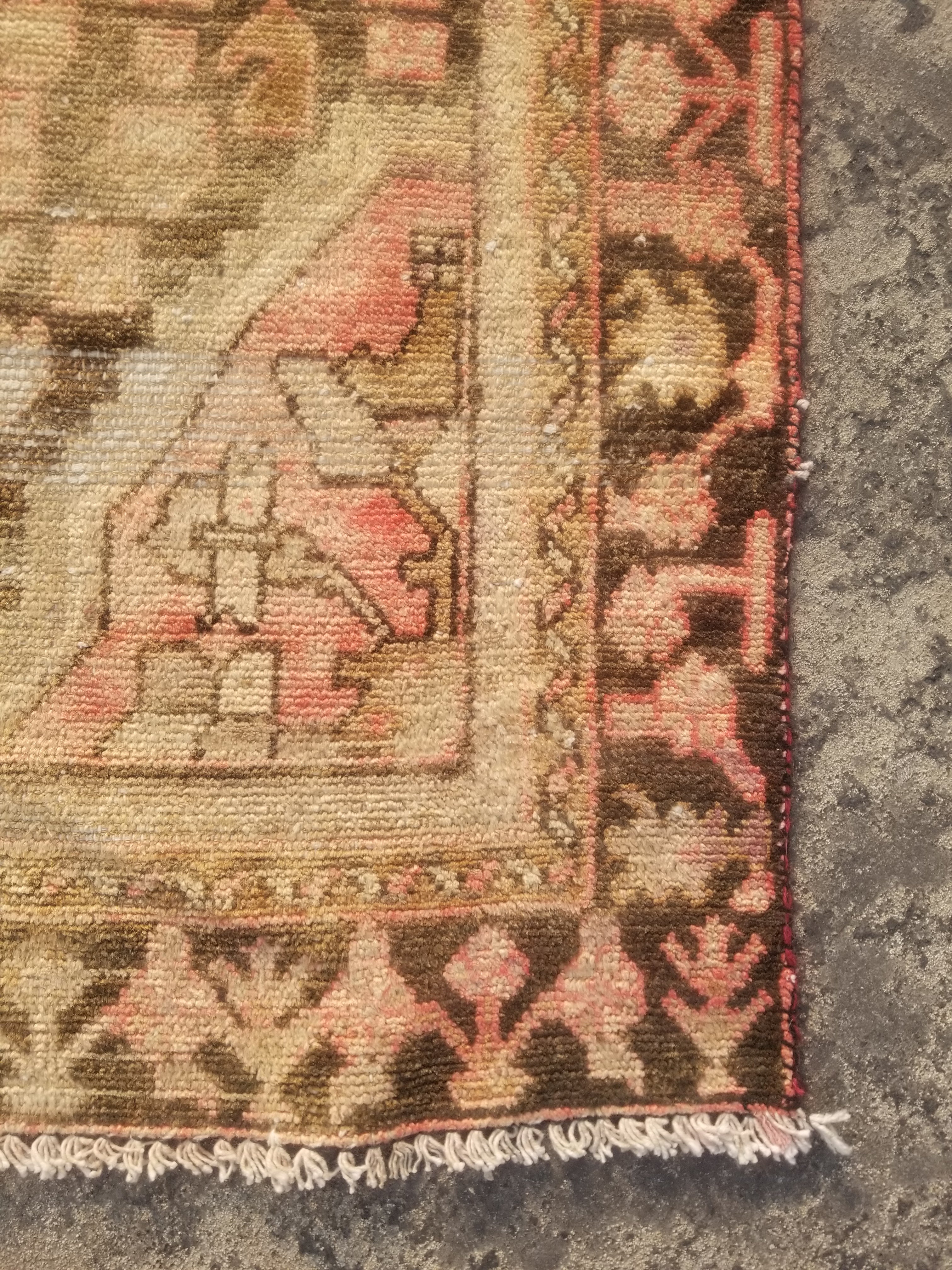 Distressed Vintage Traditional Handmade Turkish Wool Multicolor Rug 168x107cm