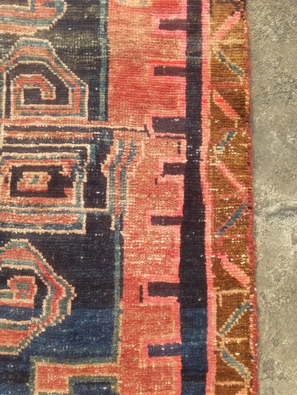 Distressed Antique Traditional Handmade Oriental Wool Multicolor Rug 210x108cm