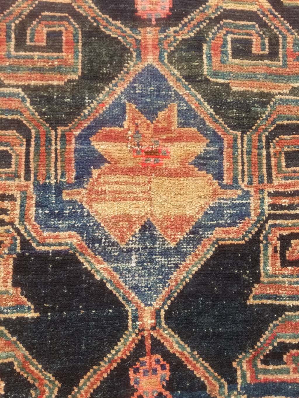 Distressed Antique Traditional Handmade Oriental Wool Multicolor Rug 210x108cm