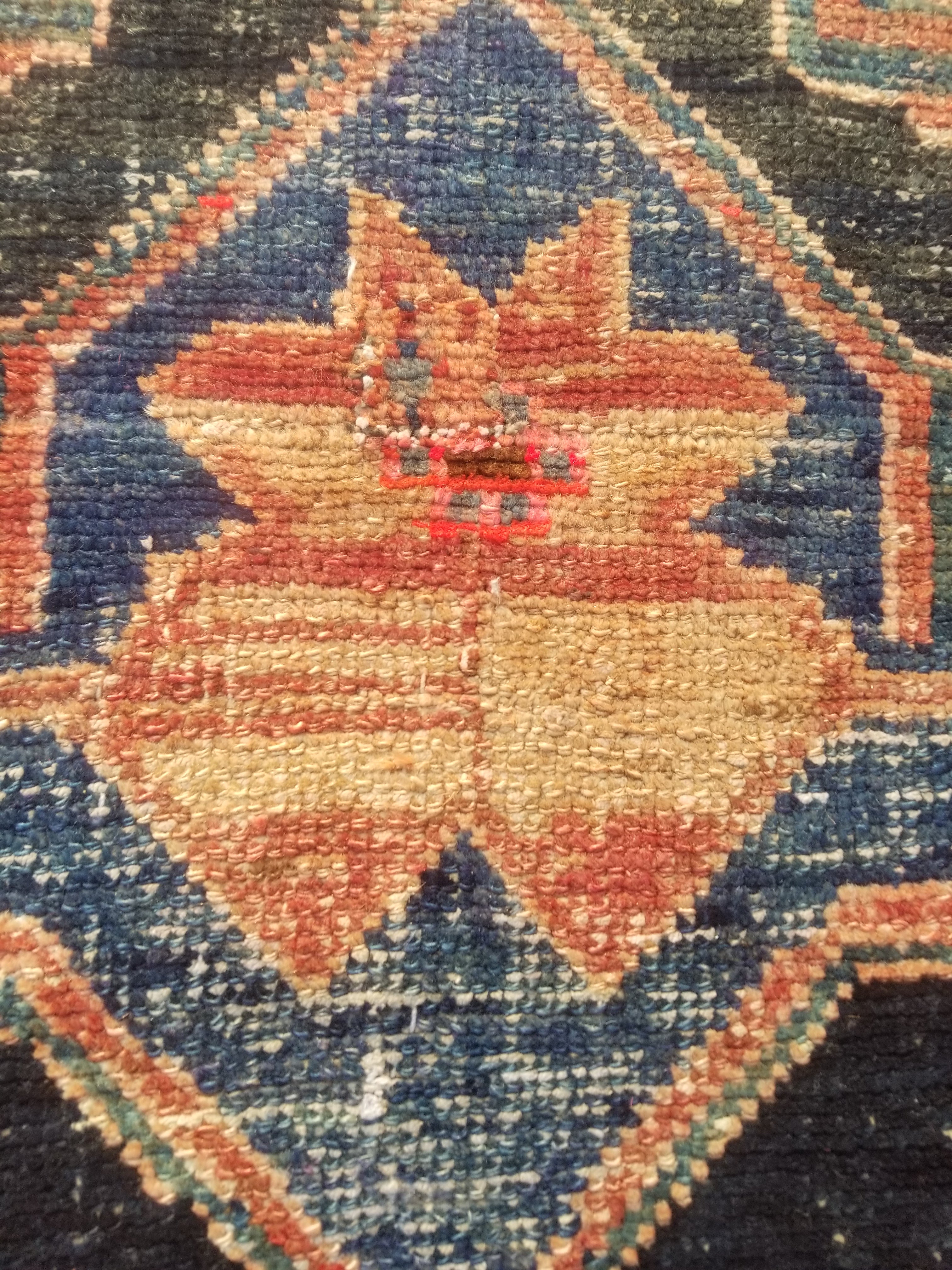 Distressed Antique Traditional Handmade Oriental Wool Multicolor Rug 210x108cm