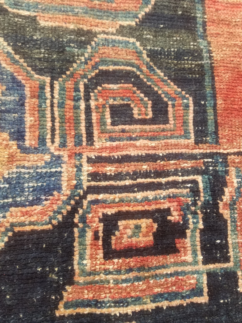 Distressed Antique Traditional Handmade Oriental Wool Multicolor Rug 210x108cm