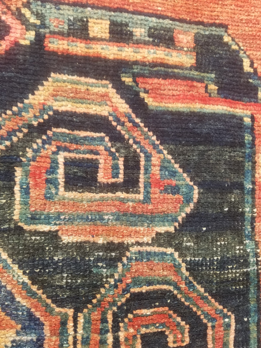 Distressed Antique Traditional Handmade Oriental Wool Multicolor Rug 210x108cm