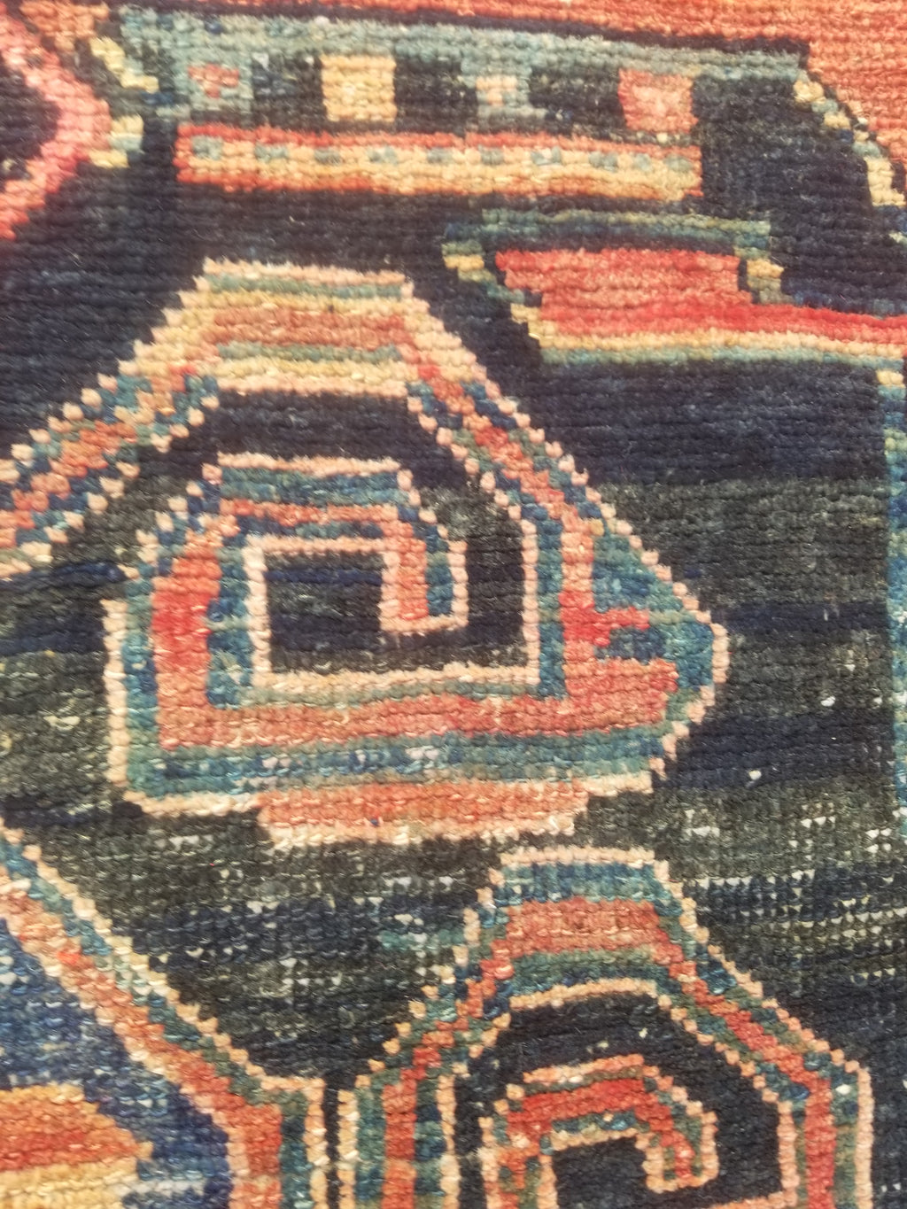 Distressed Antique Traditional Handmade Oriental Wool Multicolor Rug 210x108cm