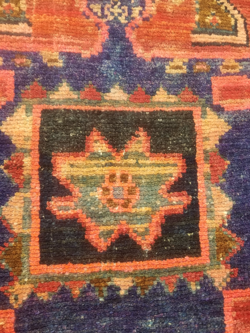 Distressed Antique Traditional Handmade Oriental Wool Multicolor Rug 210x108cm