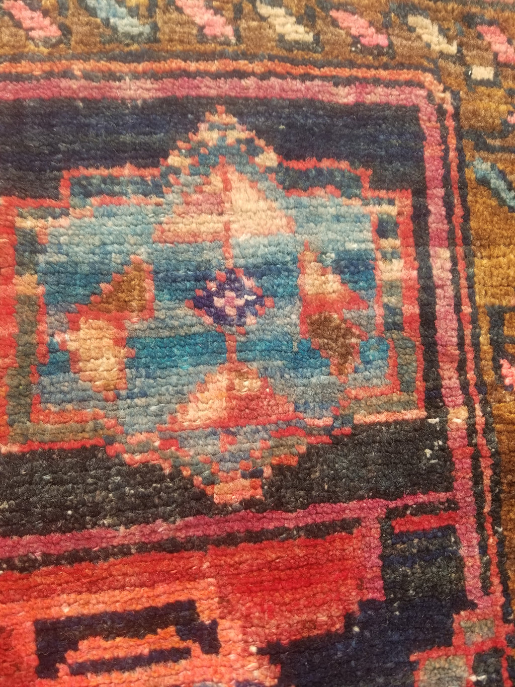 Distressed Antique Traditional Handmade Oriental Wool Multicolor Rug 210x108cm