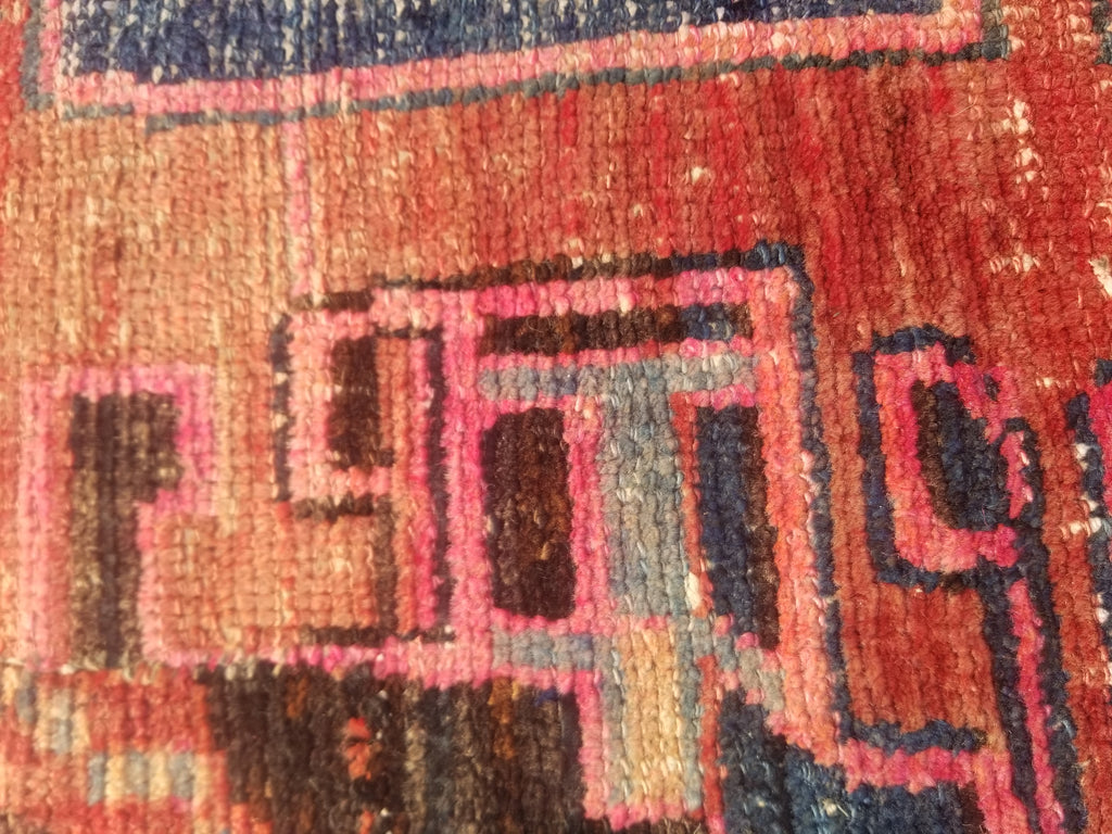 Distressed Antique Traditional Handmade Oriental Wool Multicolor Rug 210x108cm