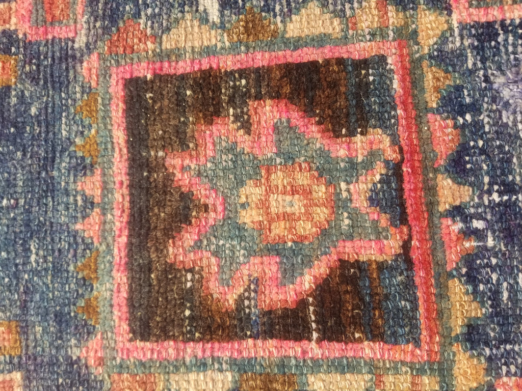 Distressed Antique Traditional Handmade Oriental Wool Multicolor Rug 210x108cm