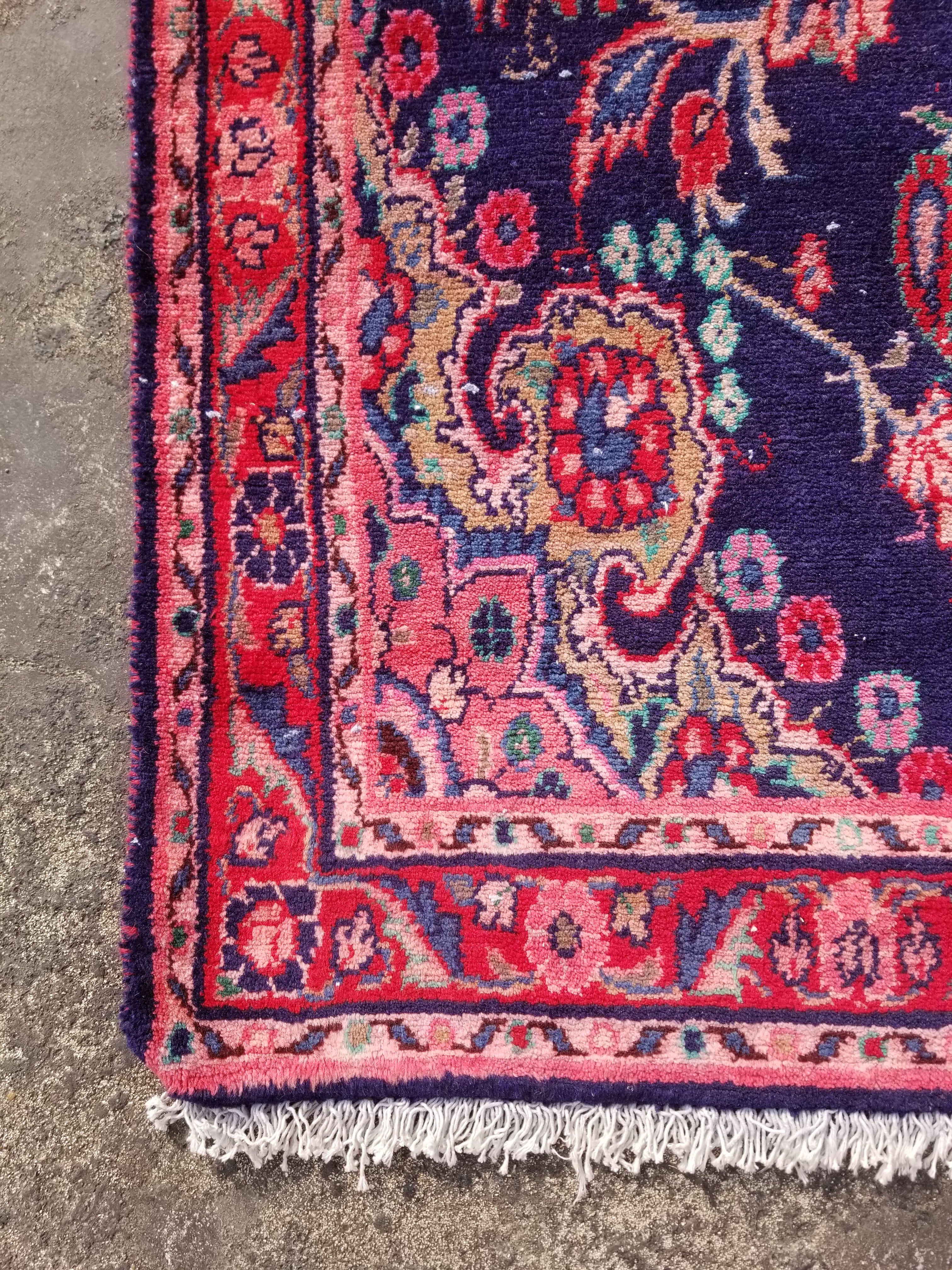 Antique Traditional Handmade Oriental Wool Multicolor Runner Rug 295x110cm
