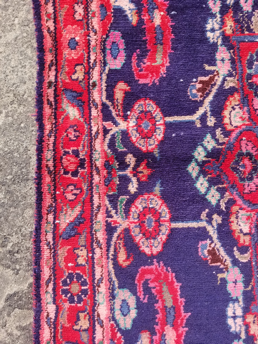 Antique Traditional Handmade Oriental Wool Multicolor Runner Rug 295x110cm