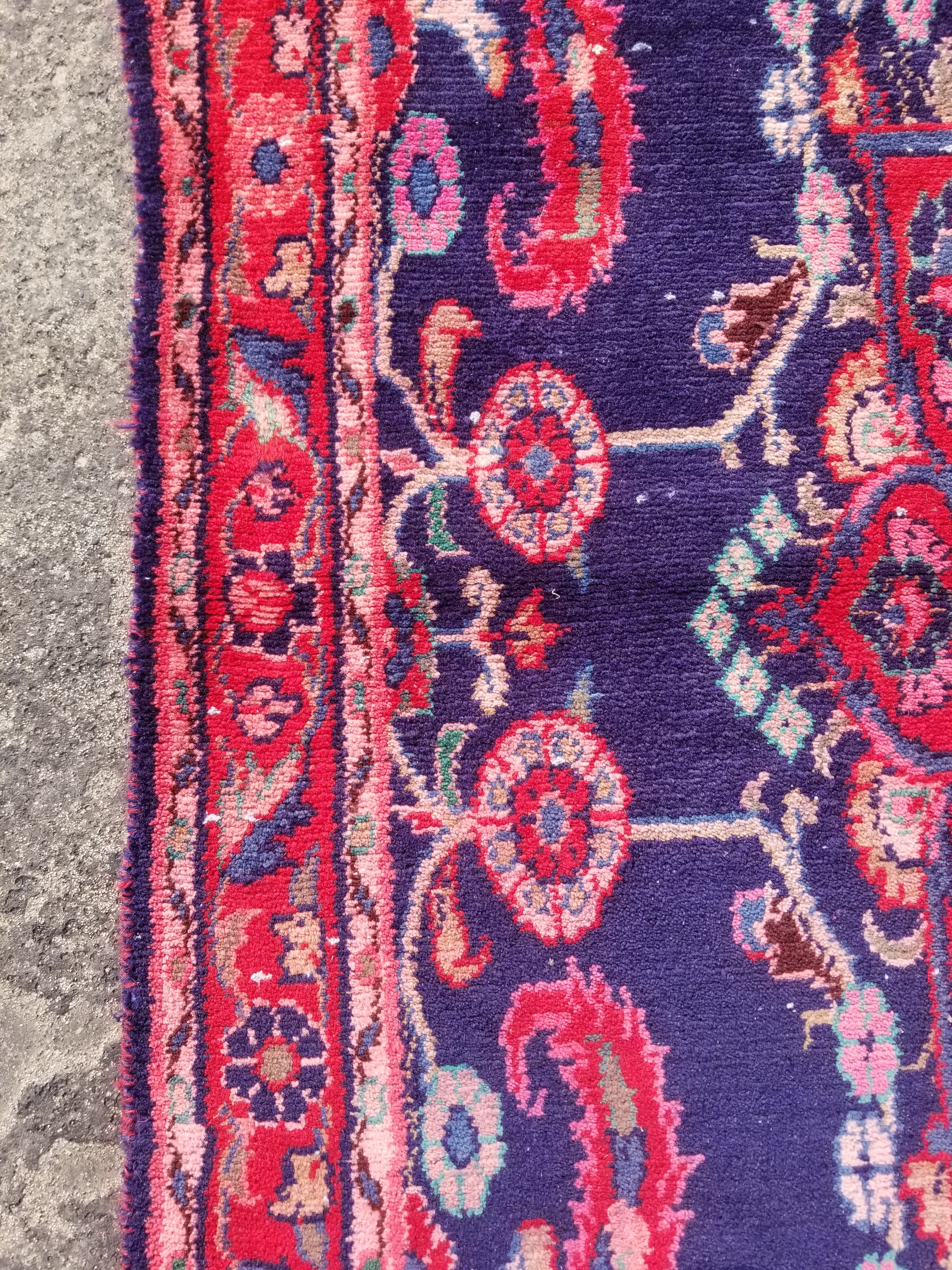 Antique Traditional Handmade Oriental Wool Multicolor Runner Rug 295x110cm