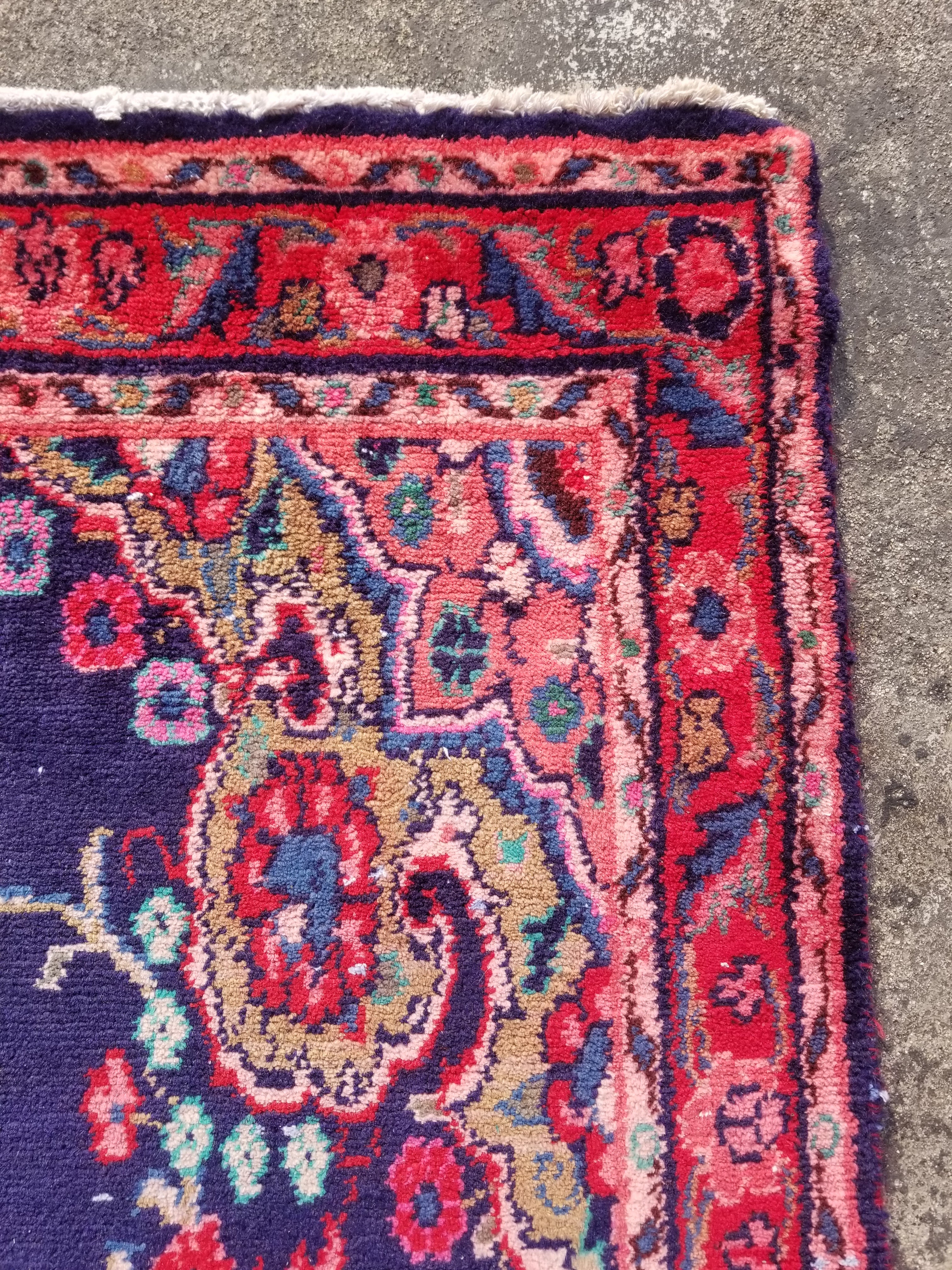 Antique Traditional Handmade Oriental Wool Multicolor Runner Rug 295x110cm