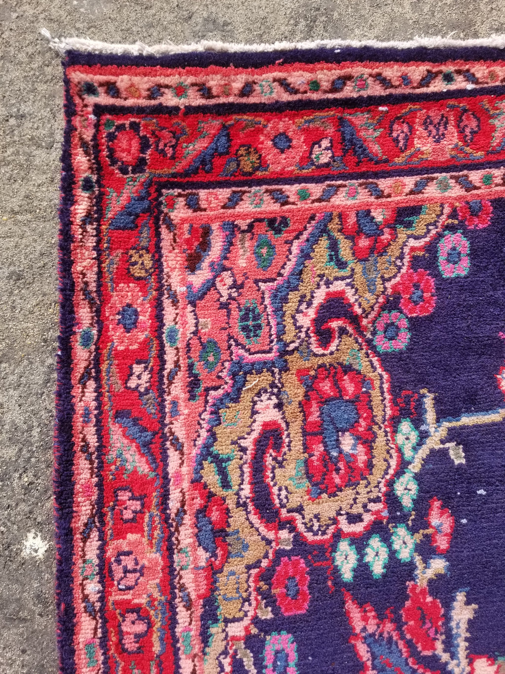 Antique Traditional Handmade Oriental Wool Multicolor Runner Rug 295x110cm