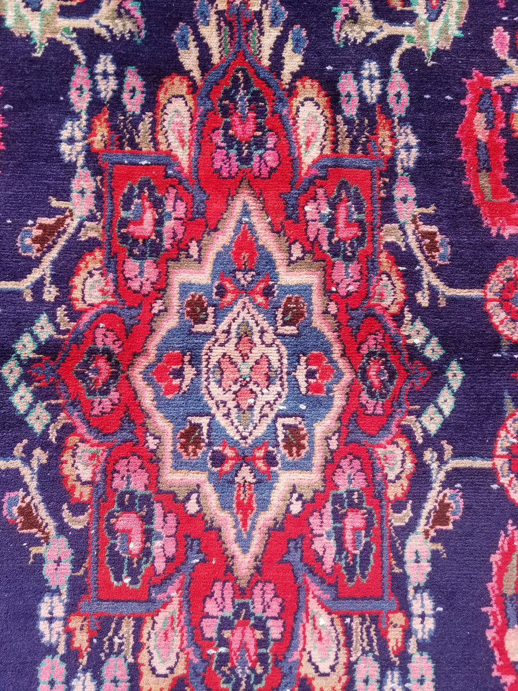 Antique Traditional Handmade Oriental Wool Multicolor Runner Rug 295x110cm
