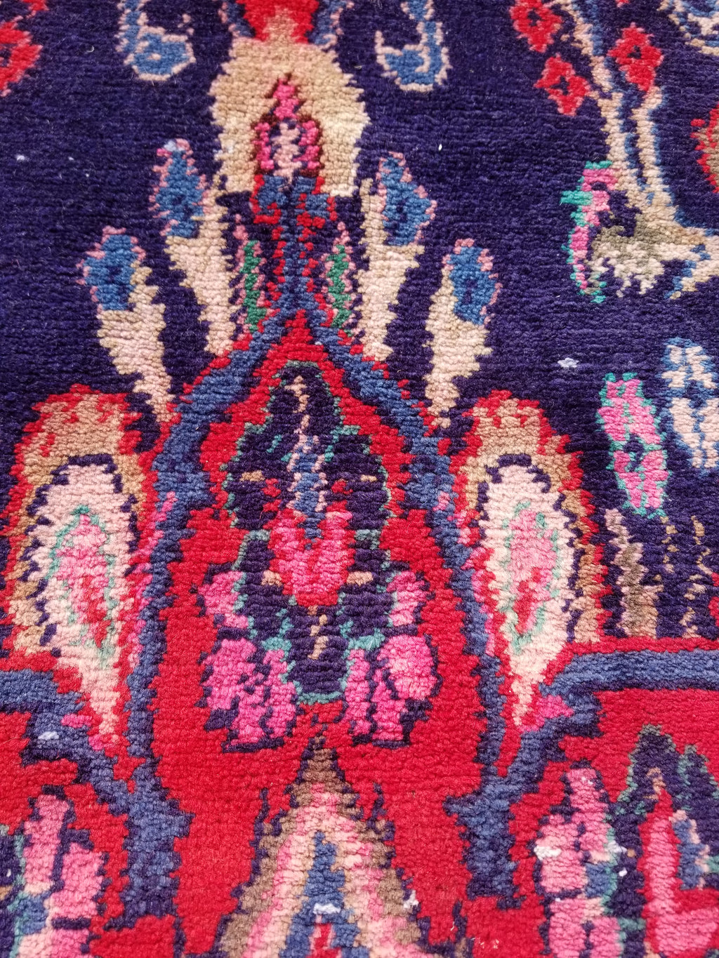 Antique Traditional Handmade Oriental Wool Multicolor Runner Rug 295x110cm