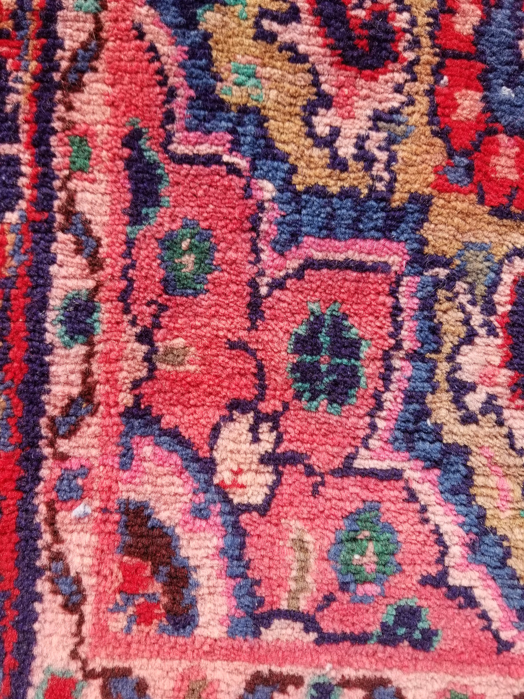 Antique Traditional Handmade Oriental Wool Multicolor Runner Rug 295x110cm