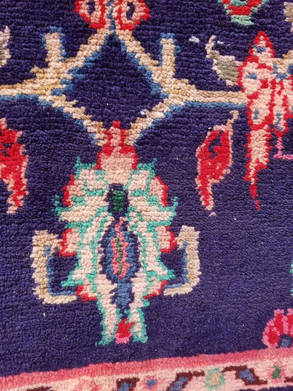Antique Traditional Handmade Oriental Wool Multicolor Runner Rug 295x110cm
