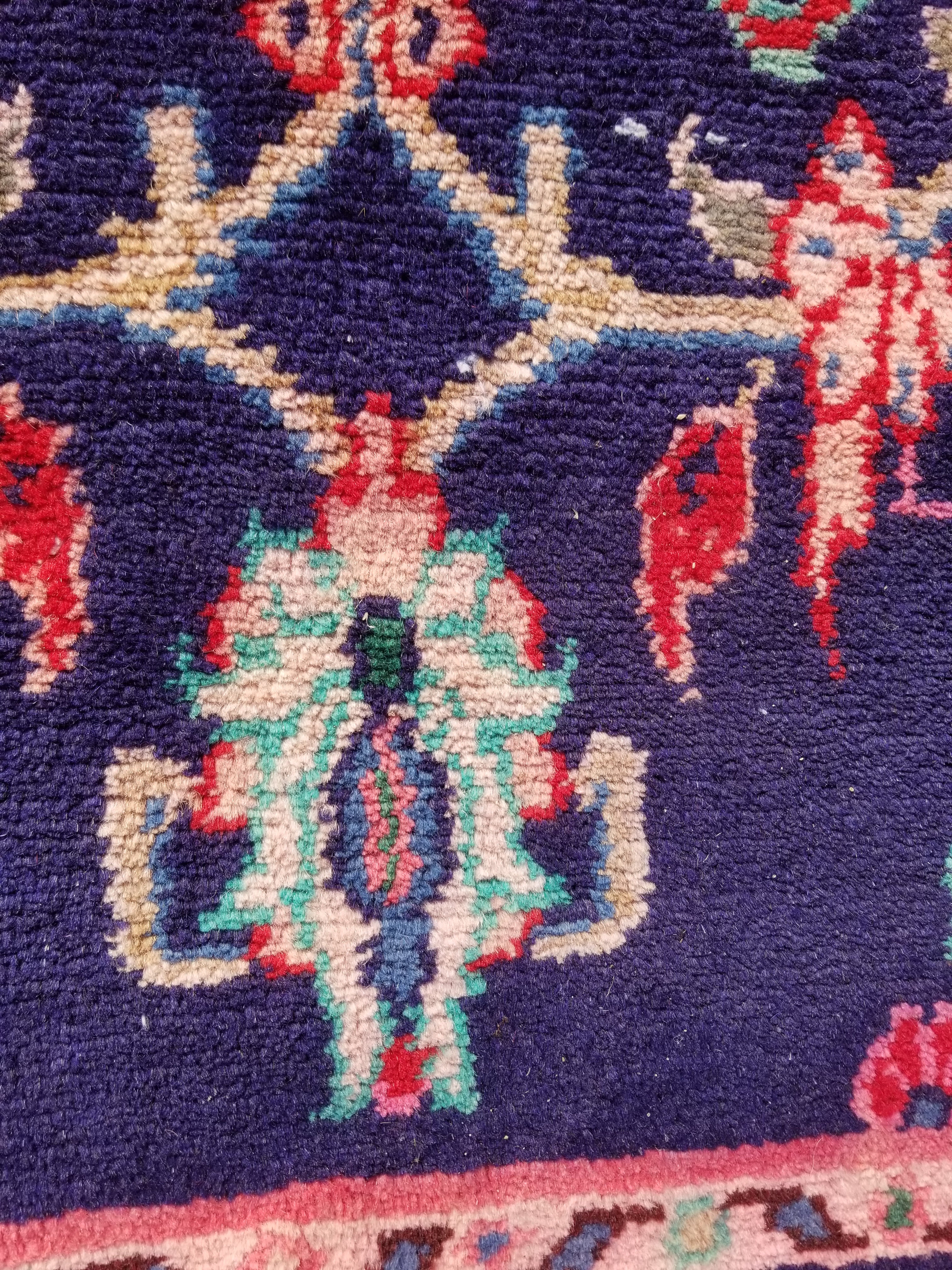 Antique Traditional Handmade Oriental Wool Multicolor Runner Rug 295x110cm