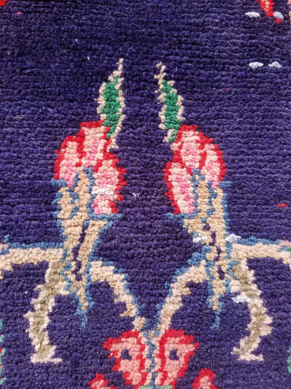 Antique Traditional Handmade Oriental Wool Multicolor Runner Rug 295x110cm