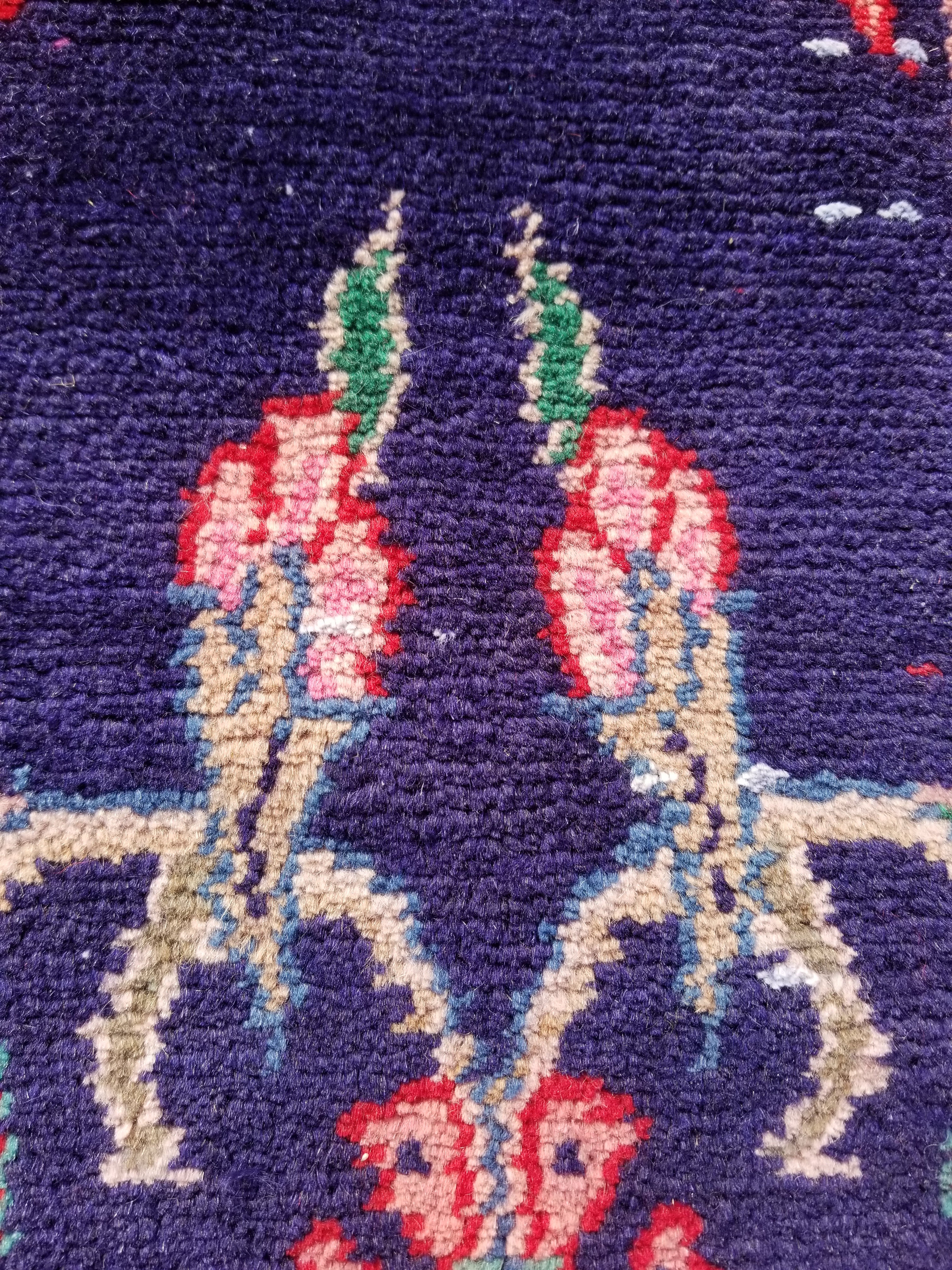 Antique Traditional Handmade Oriental Wool Multicolor Runner Rug 295x110cm