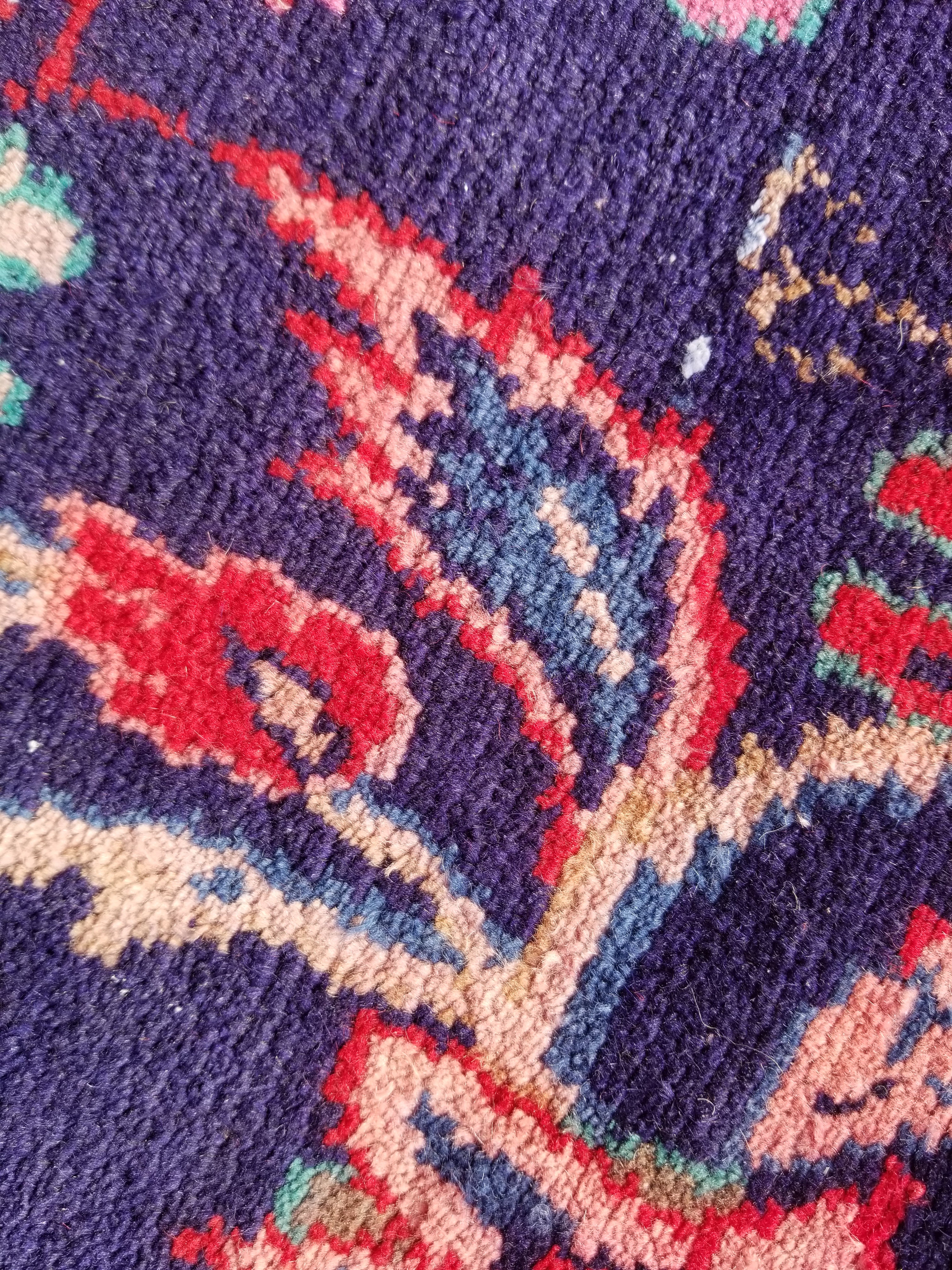 Antique Traditional Handmade Oriental Wool Multicolor Runner Rug 295x110cm