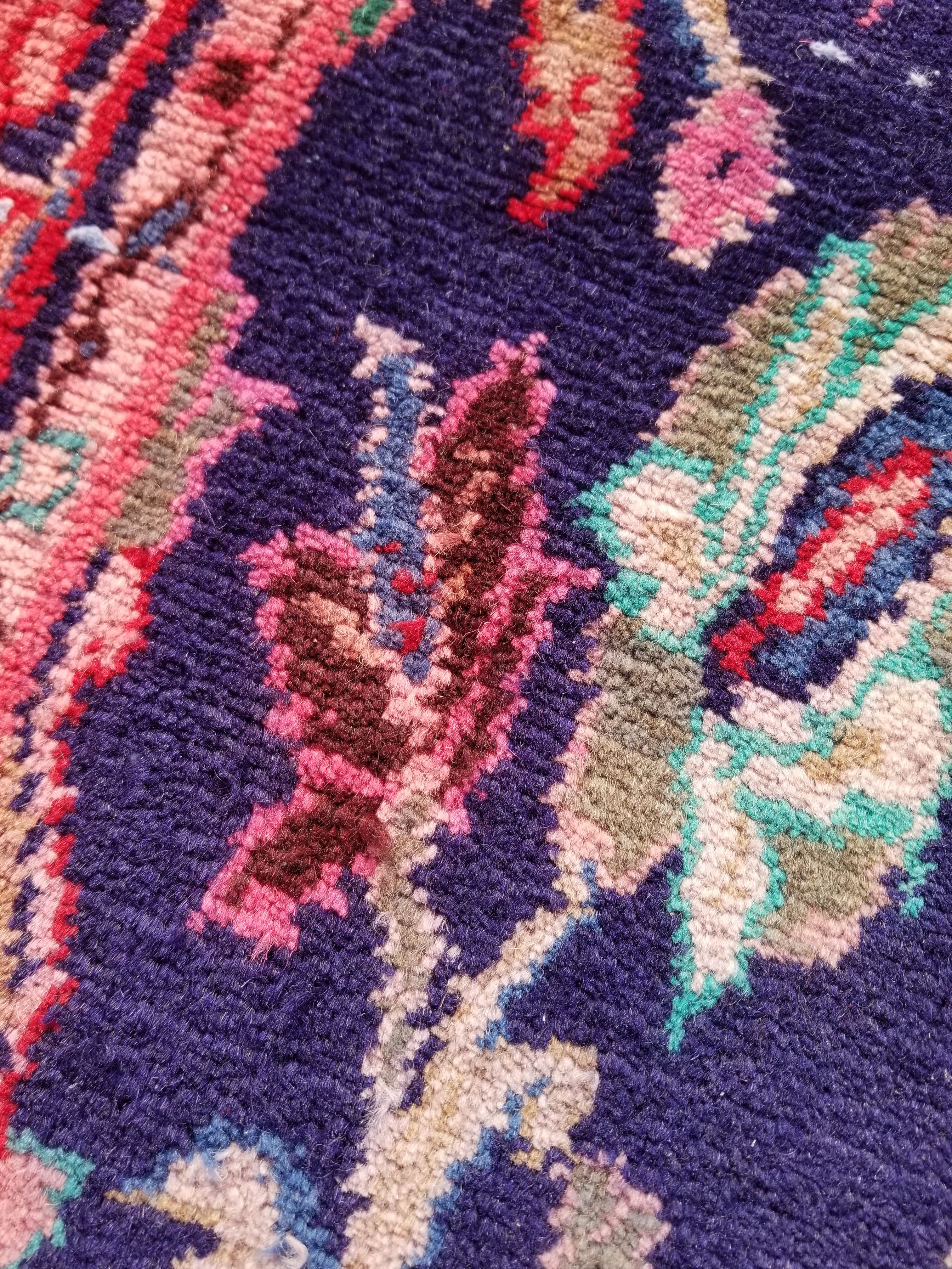 Antique Traditional Handmade Oriental Wool Multicolor Runner Rug 295x110cm