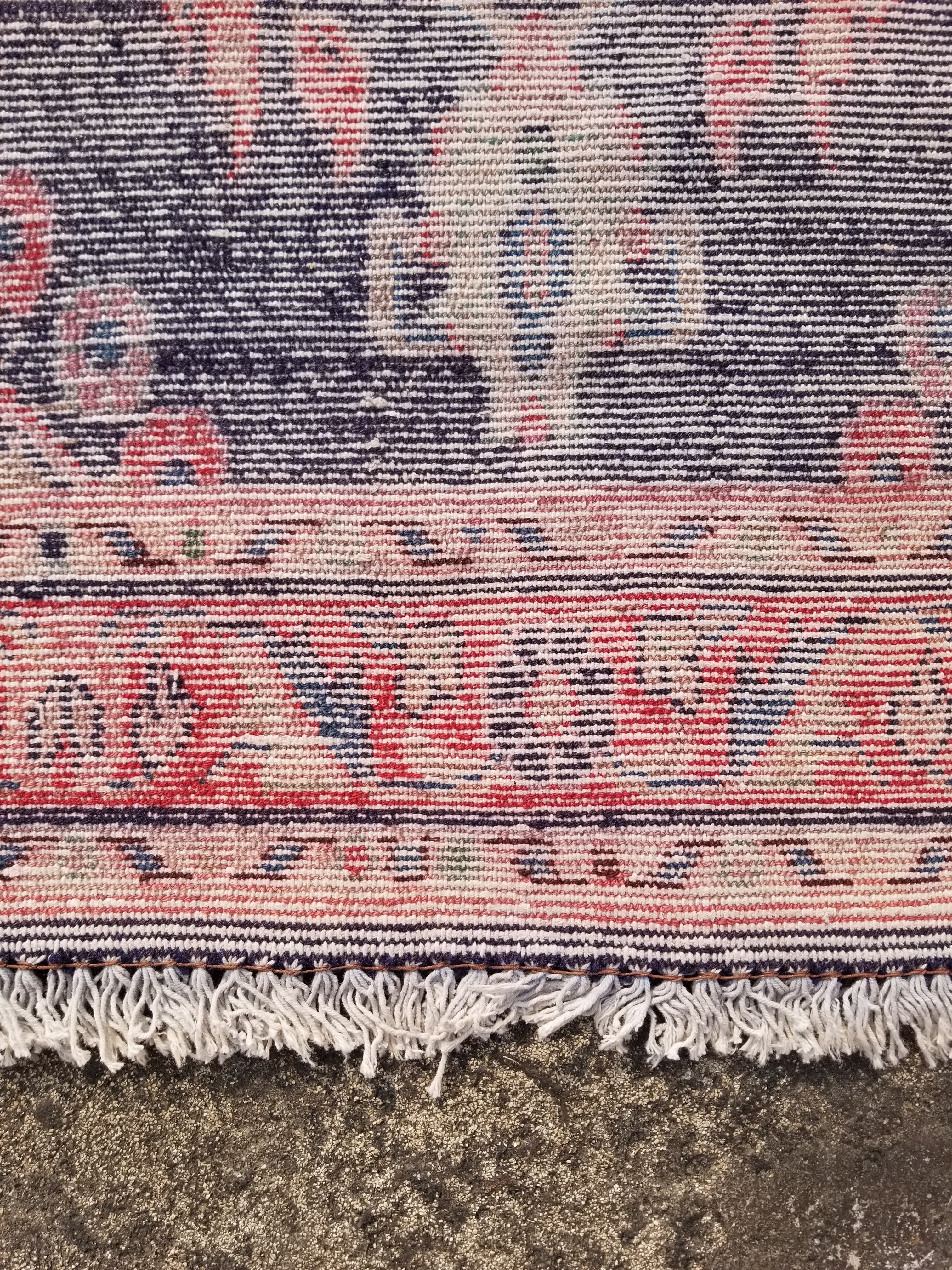 Antique Traditional Handmade Oriental Wool Multicolor Runner Rug 295x110cm