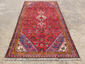 Antique Traditional Handmade Hamadan Wool Multicolor Rug 248x137cm