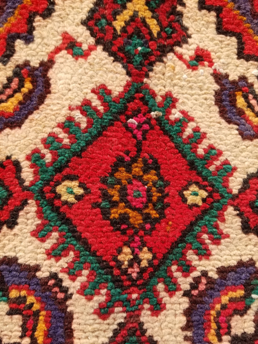 Antique Traditional Handmade Hamadan Wool Multicolor Rug 248x137cm