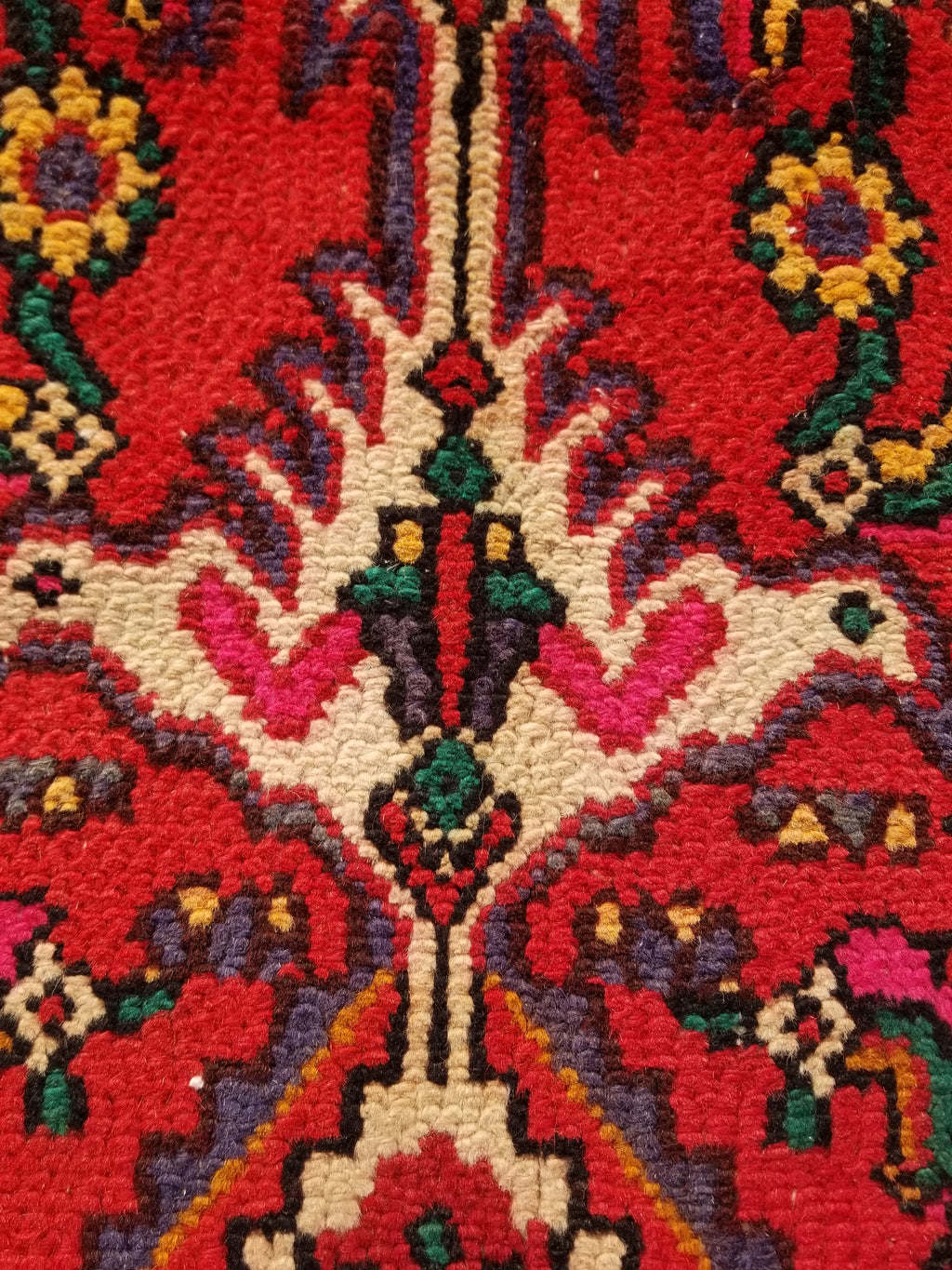 Antique Traditional Handmade Hamadan Wool Multicolor Rug 248x137cm